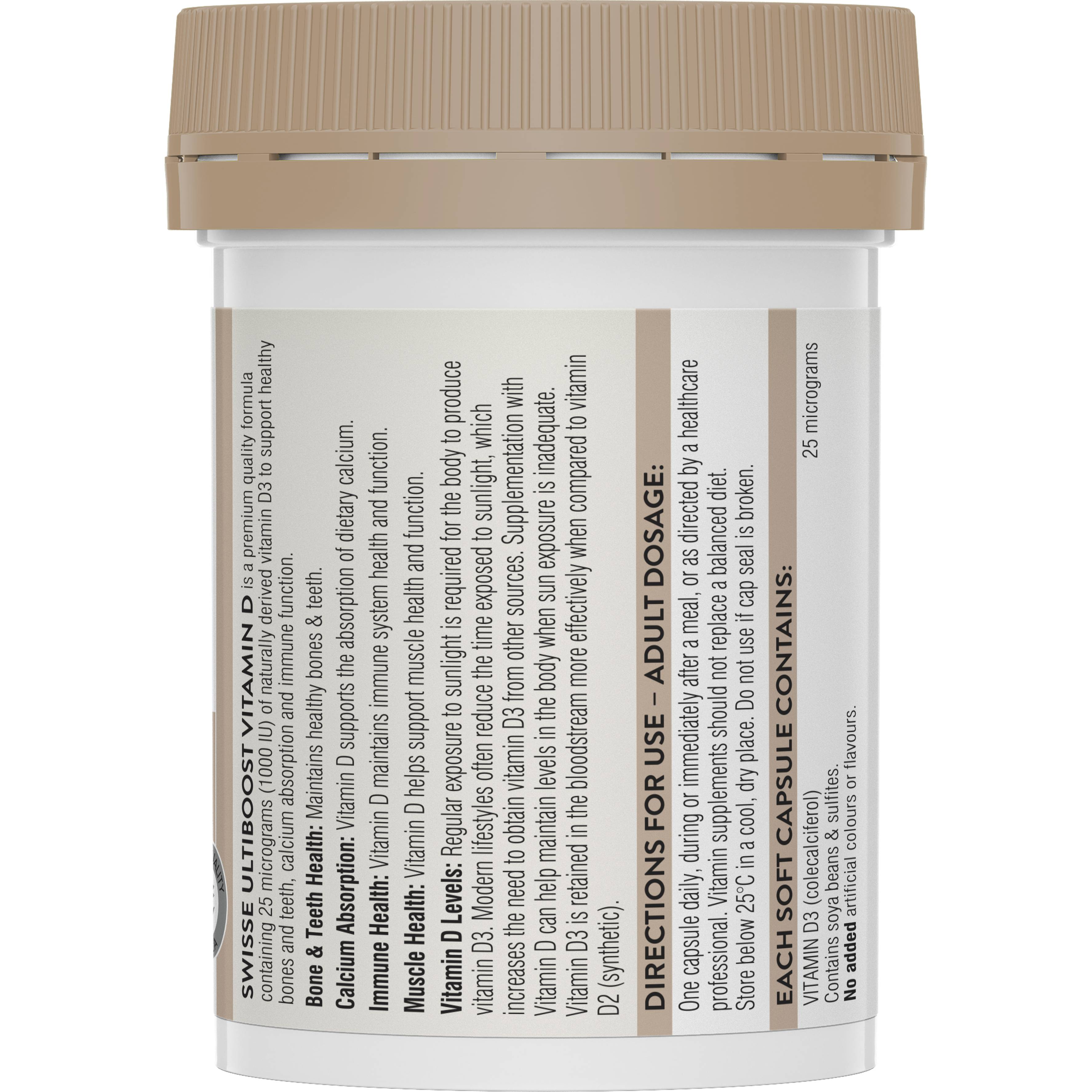 SWISSE ULTIBOOST VITAMIN D 60 CAPSULES - Image 2