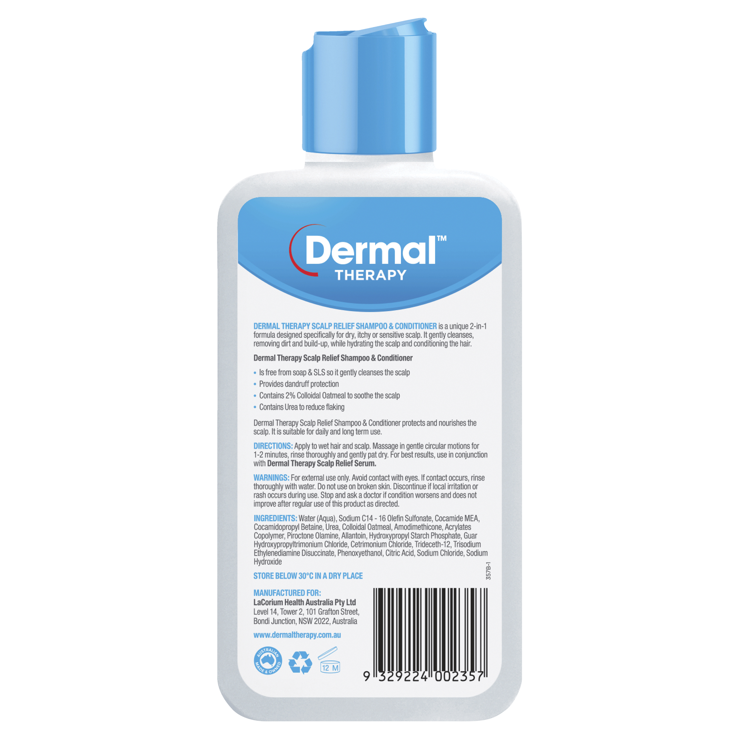 DERMAL THERAPY SCALP RELIEF SHAMPOO & CONDITIONER 210ML - Image 2