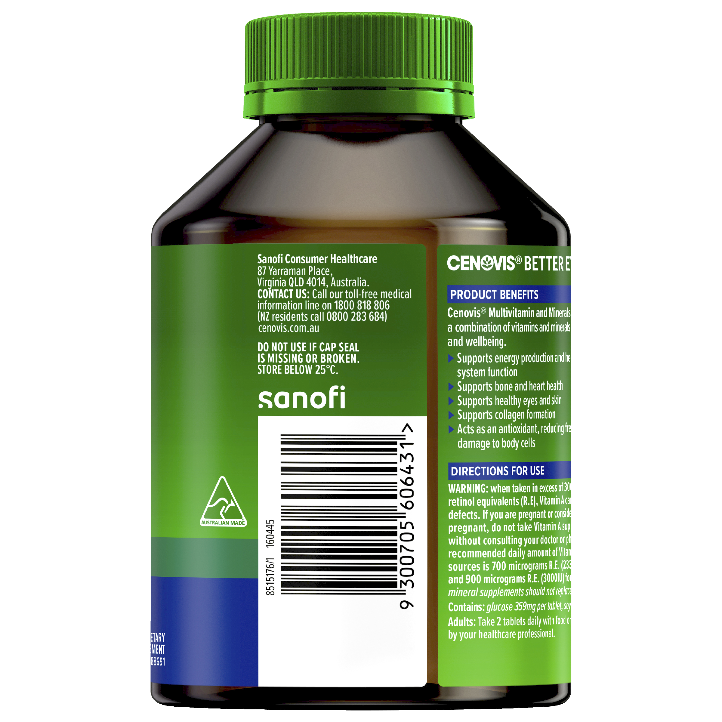 CENOVIS MULTIVITAMIN AND MINERALS 200 TABLETS - Image 4