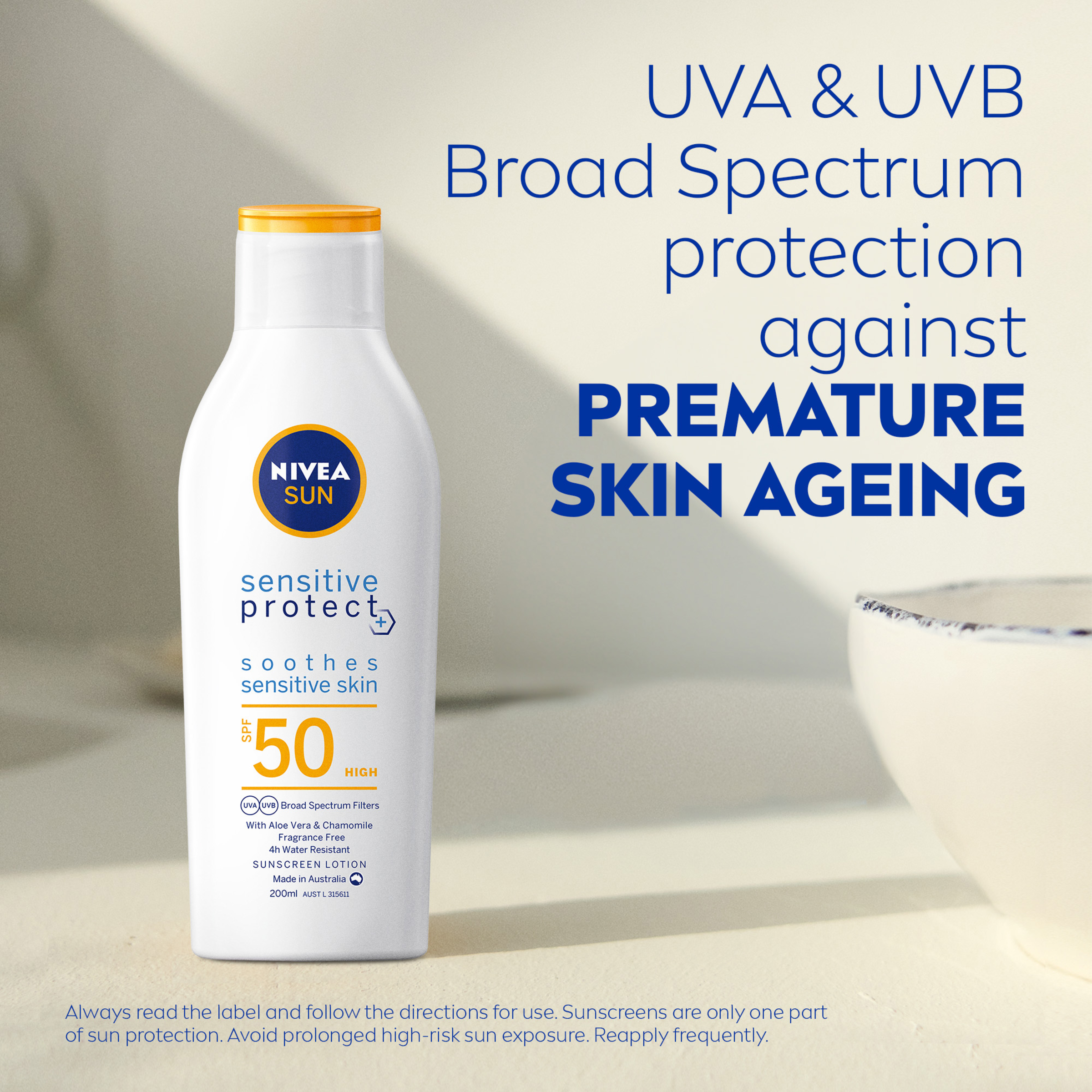 NIVEA SENSITIVE PROTECT SUNSCREEN LOTION SPF50+ 200ML - Image 3