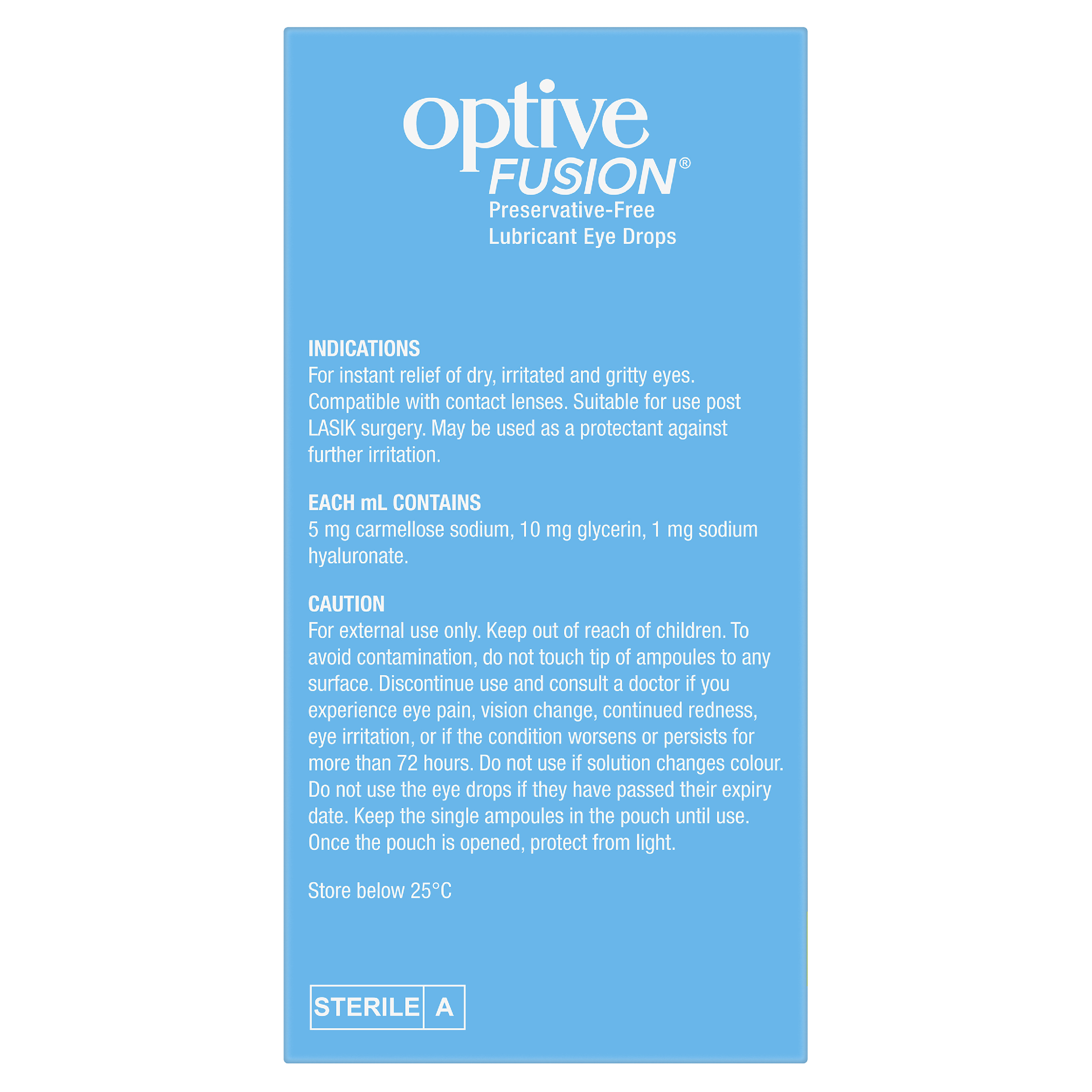 OPTIVE FUSION LUBRICANT EYE DROPS  0.4ML 30 PACK - Image 3