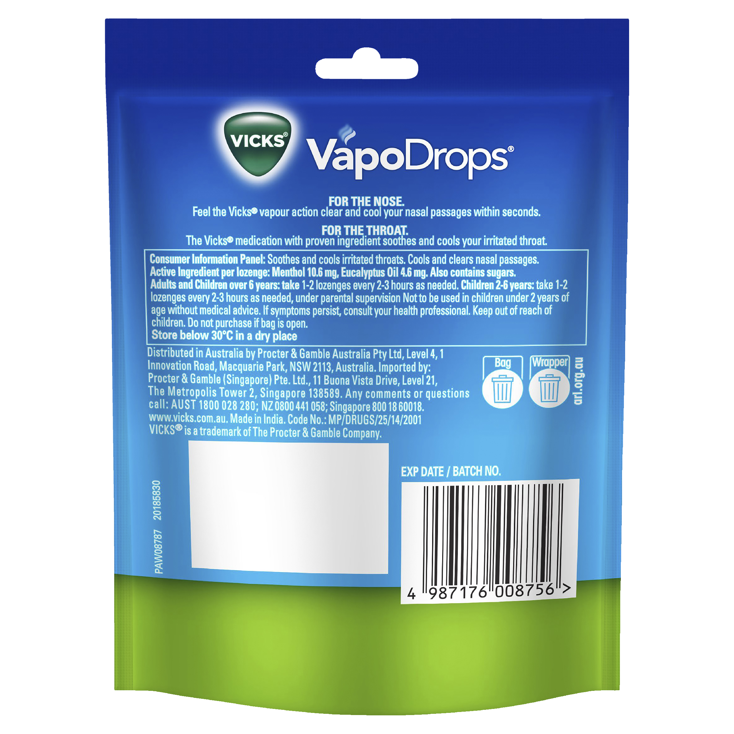 VICKS VAPODROPS ORIGINAL MENTHOL 24 PACK - Image 2