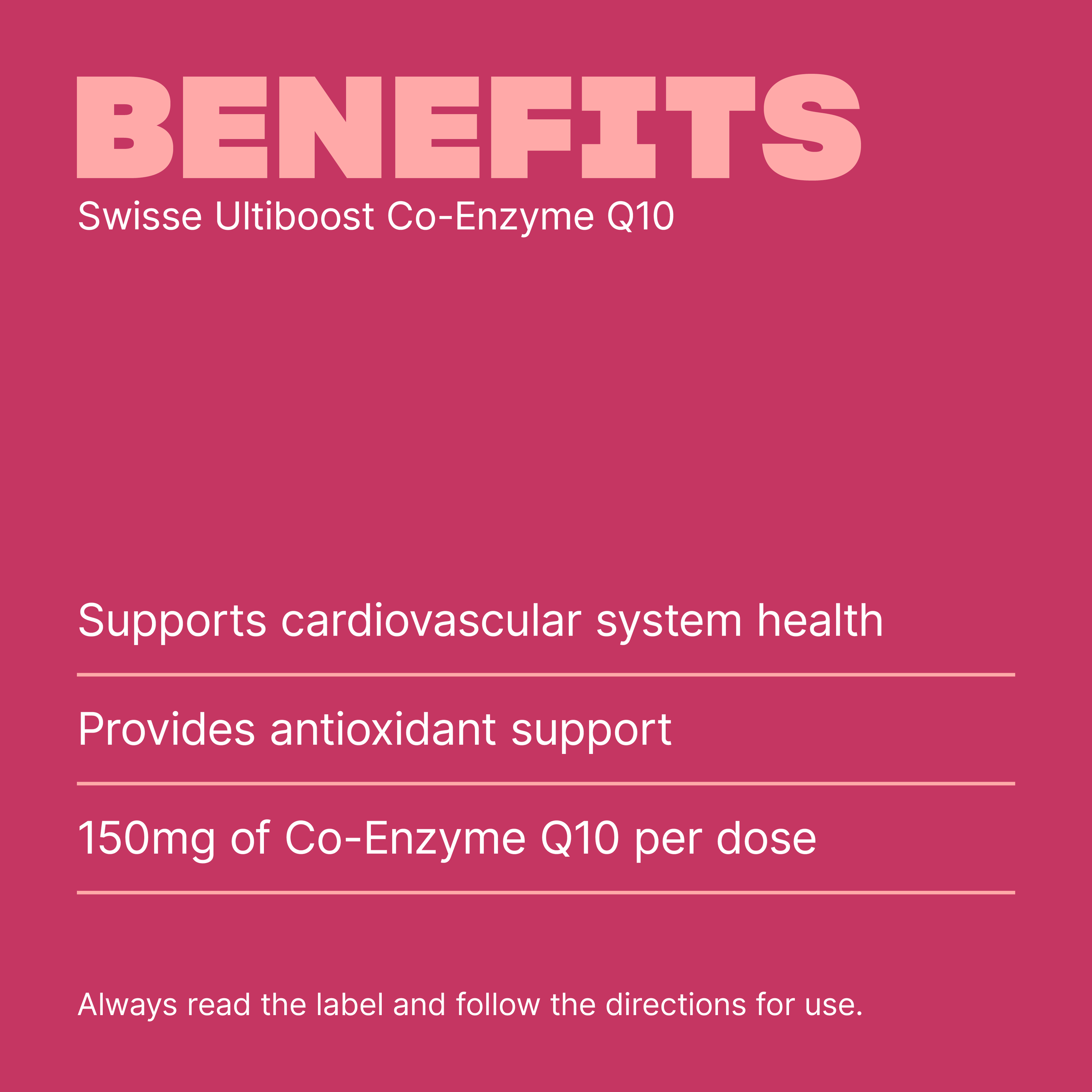 SWISSE ULTIBOOST CO ENZYME Q10 150MG 180 CAPSULES - Image 3