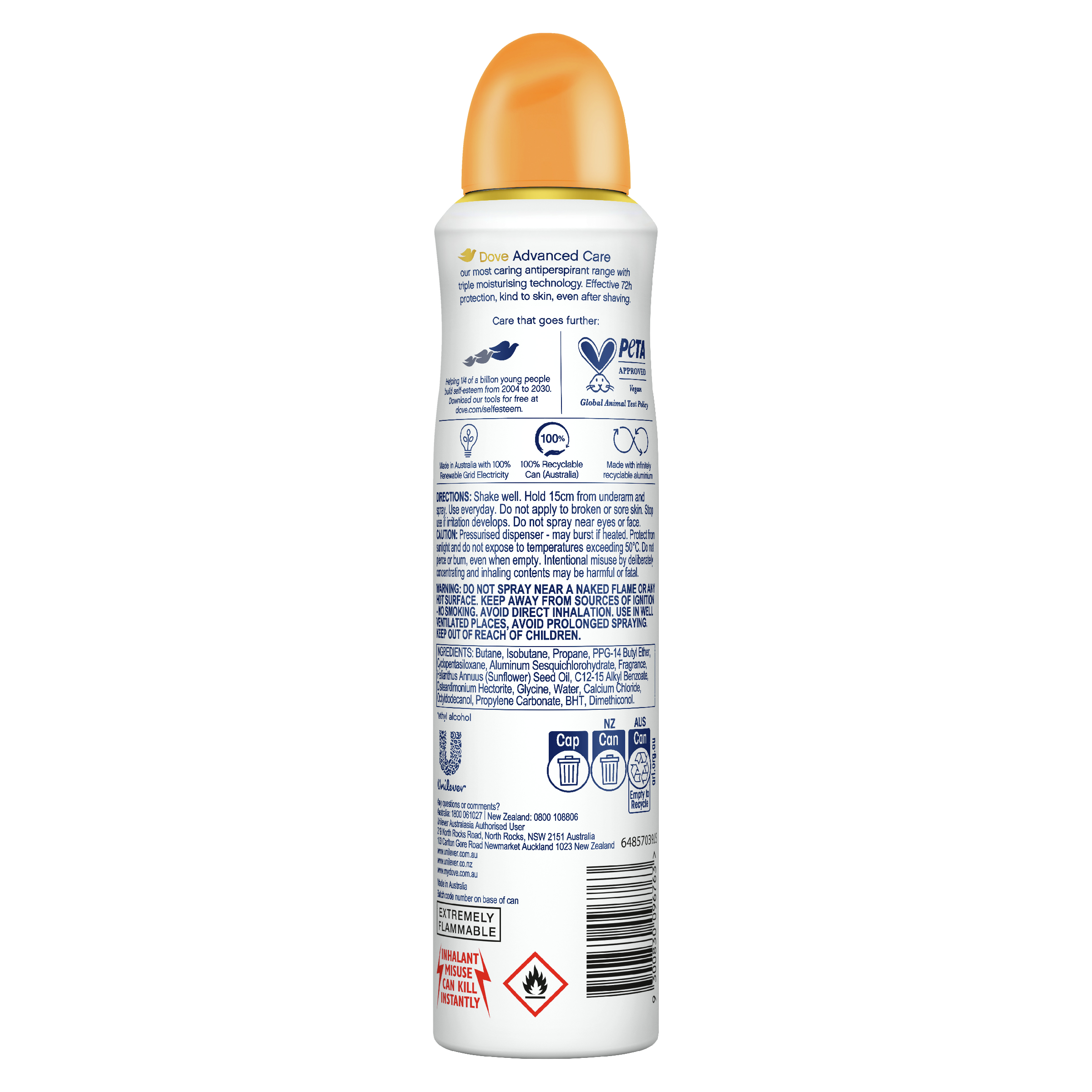 DOVE WOMEN ANTIPERSPIRANT ADVANCE PASSIONFRUIT LEMONGRASS 250ML - Image 2