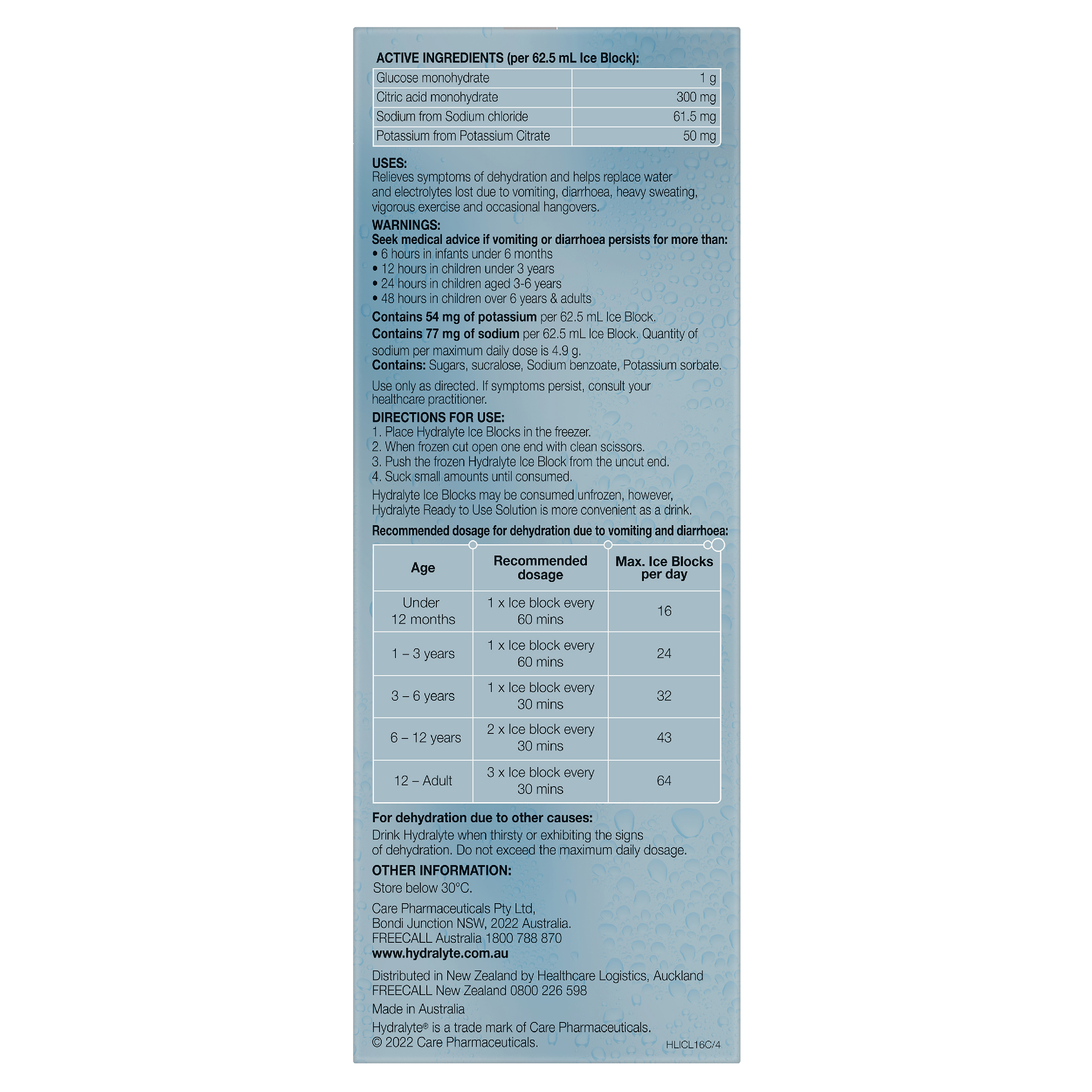 HYDRALYTE ICE BLOCKS LEMONADE 16 PACK - Image 6