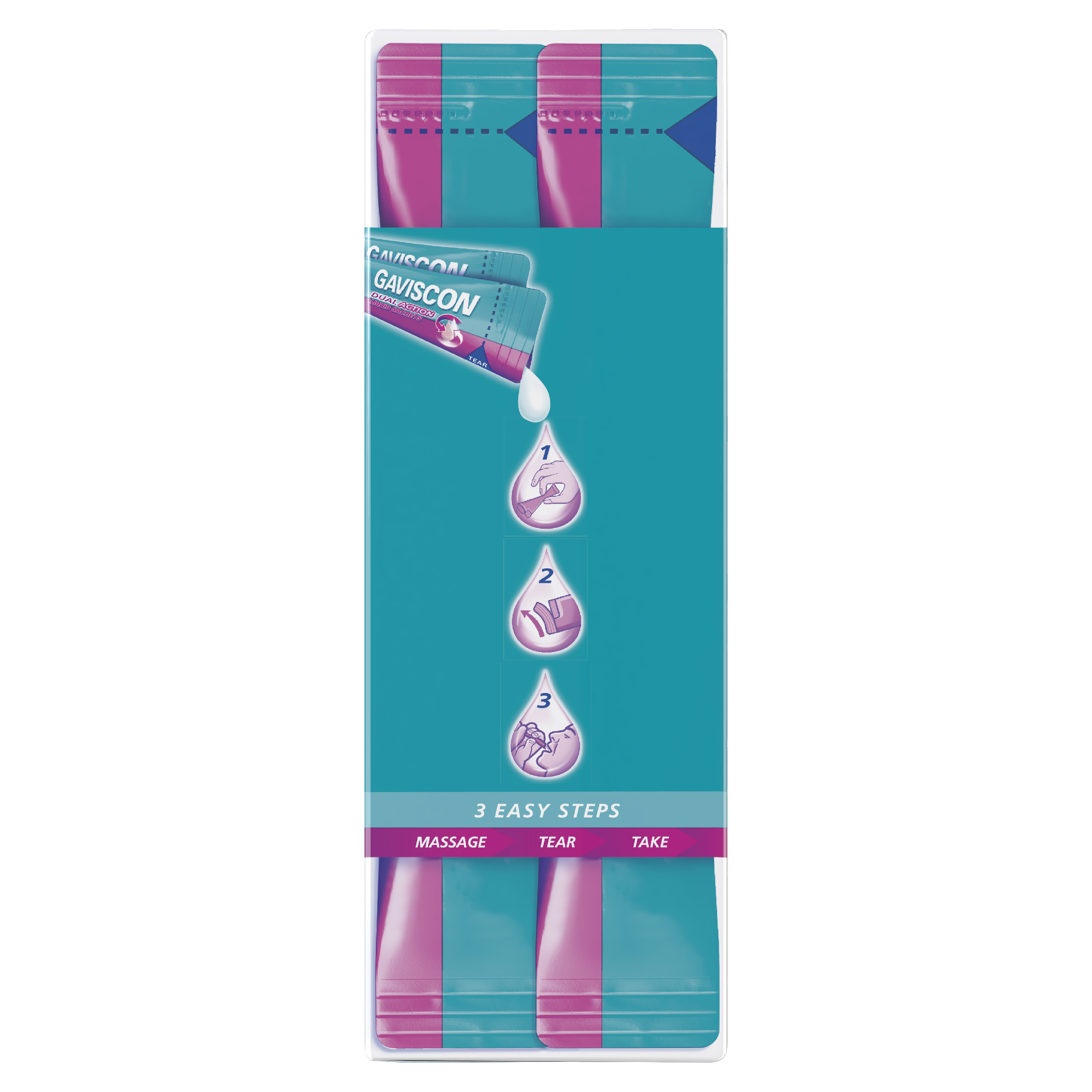 GAVISCON DUAL ACTION PEPPERMINT LIQUID 10ML SACHETS 24 PACK - Image 6