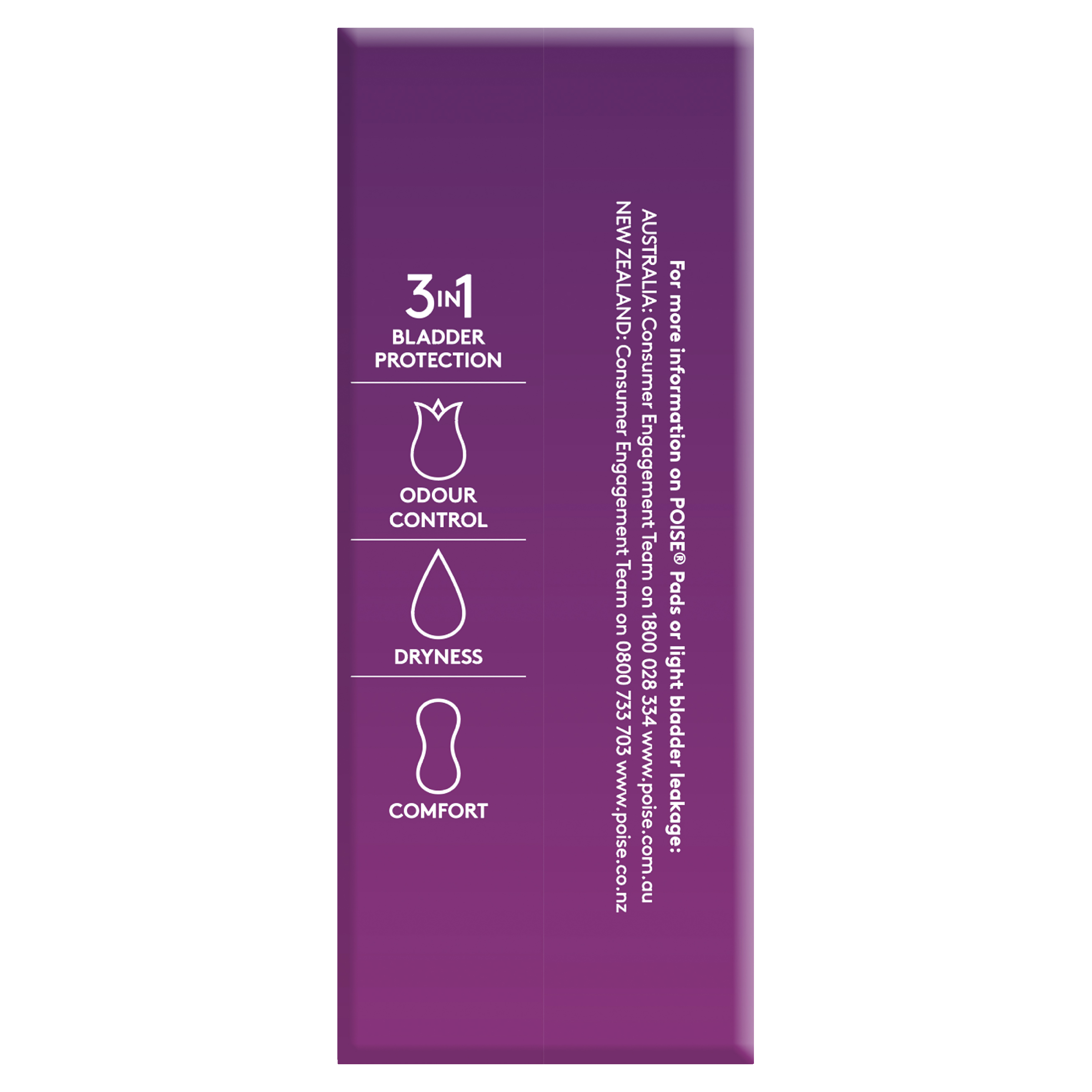 POISE 3-IN-1 PADS REGULAR 3.5D 16 PACK - Image 6