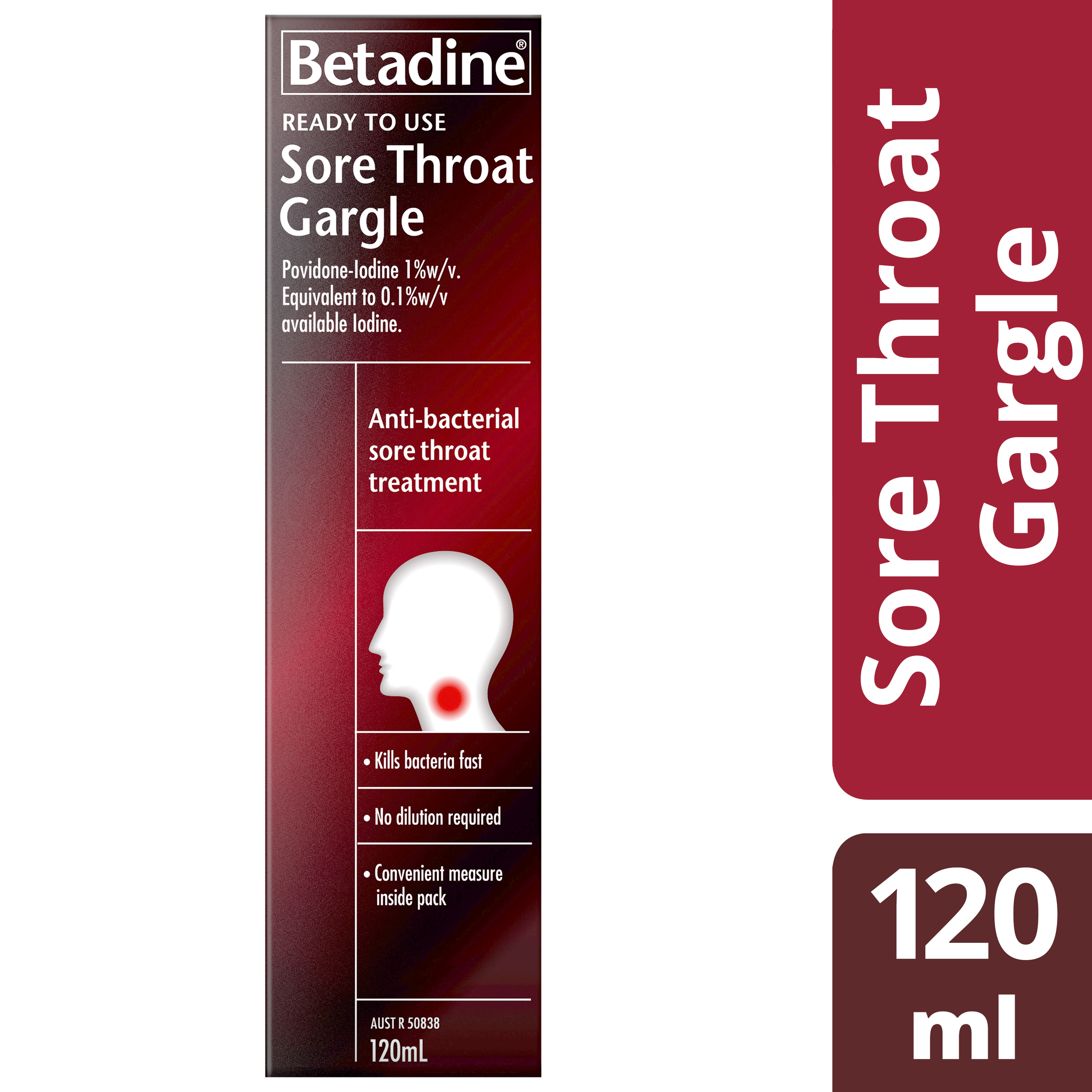 BETADINE SORE THROAT GARGLE READY TO USE 120ML - Image 8