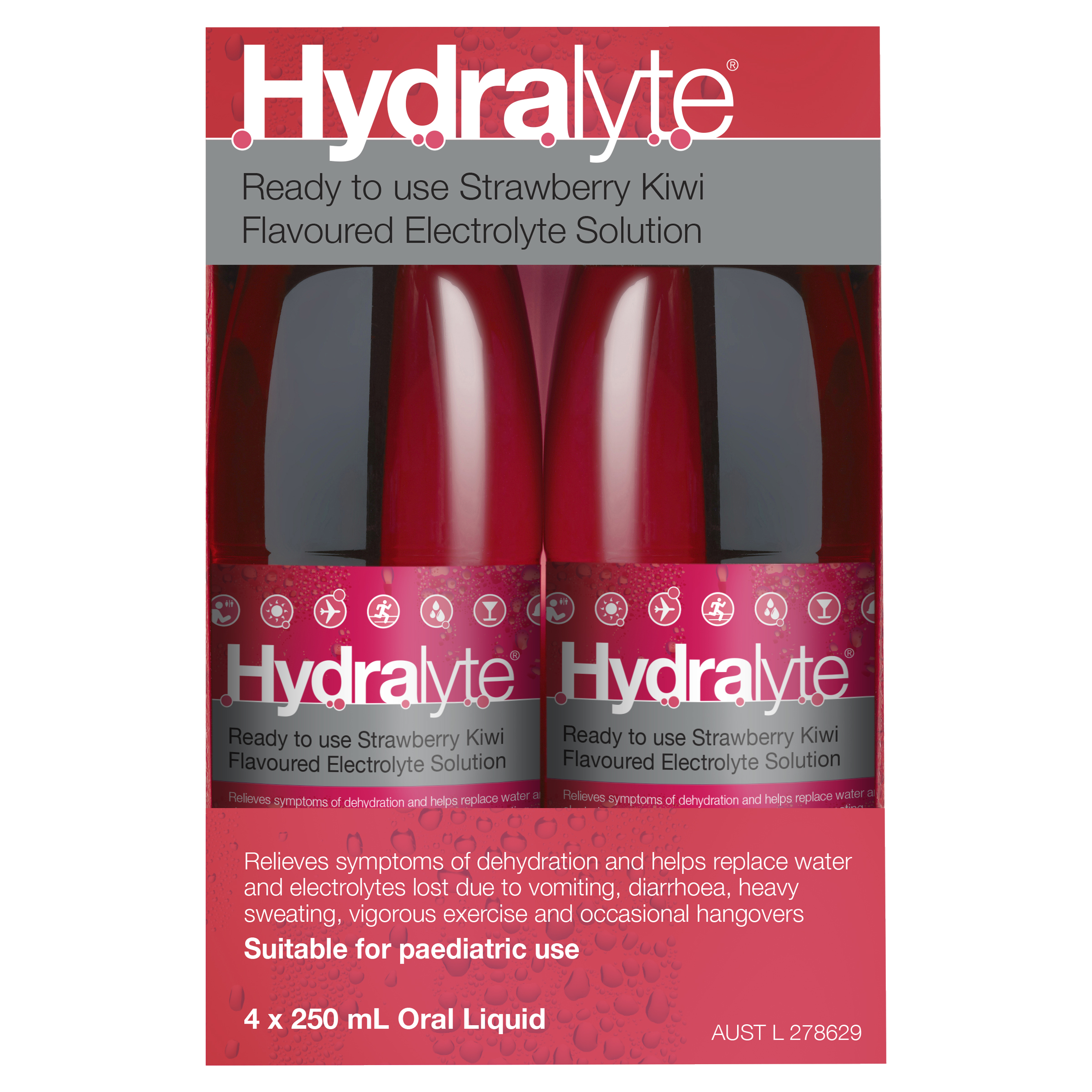 HYDRALYTE LIQUID STRAWBERRY KIWI READY TO DRINK 250ML 4 PACK - Image 10