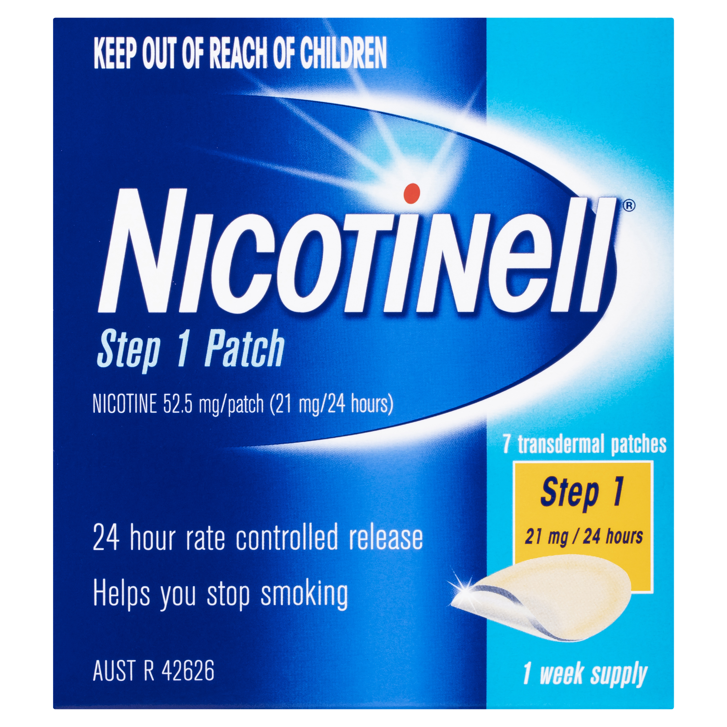 NICOTINELL STEP 1 21MG PATCHES 7 PACK - Image 2