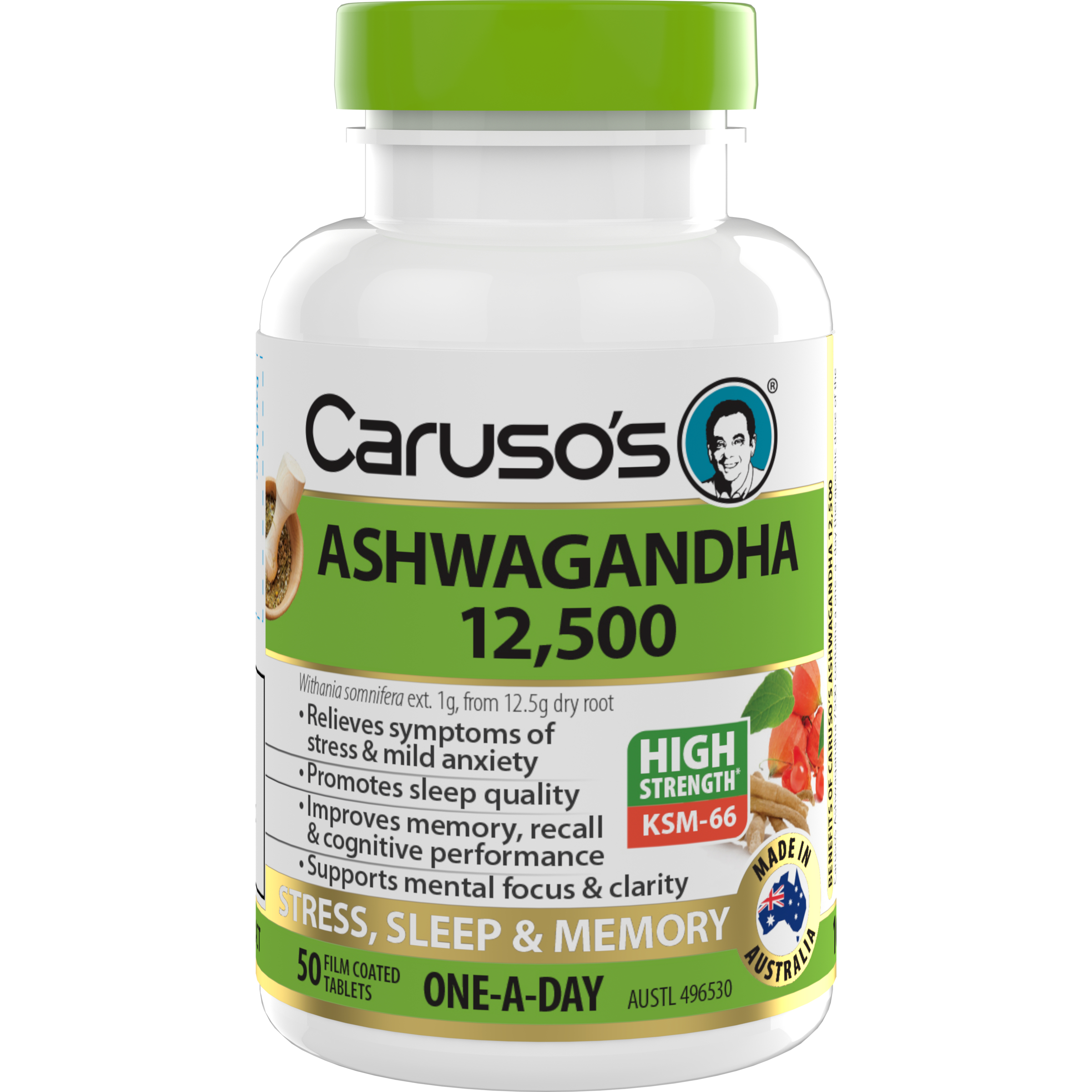 CARUSOS ASHWAGANDHA 12,500 50 TABLETS