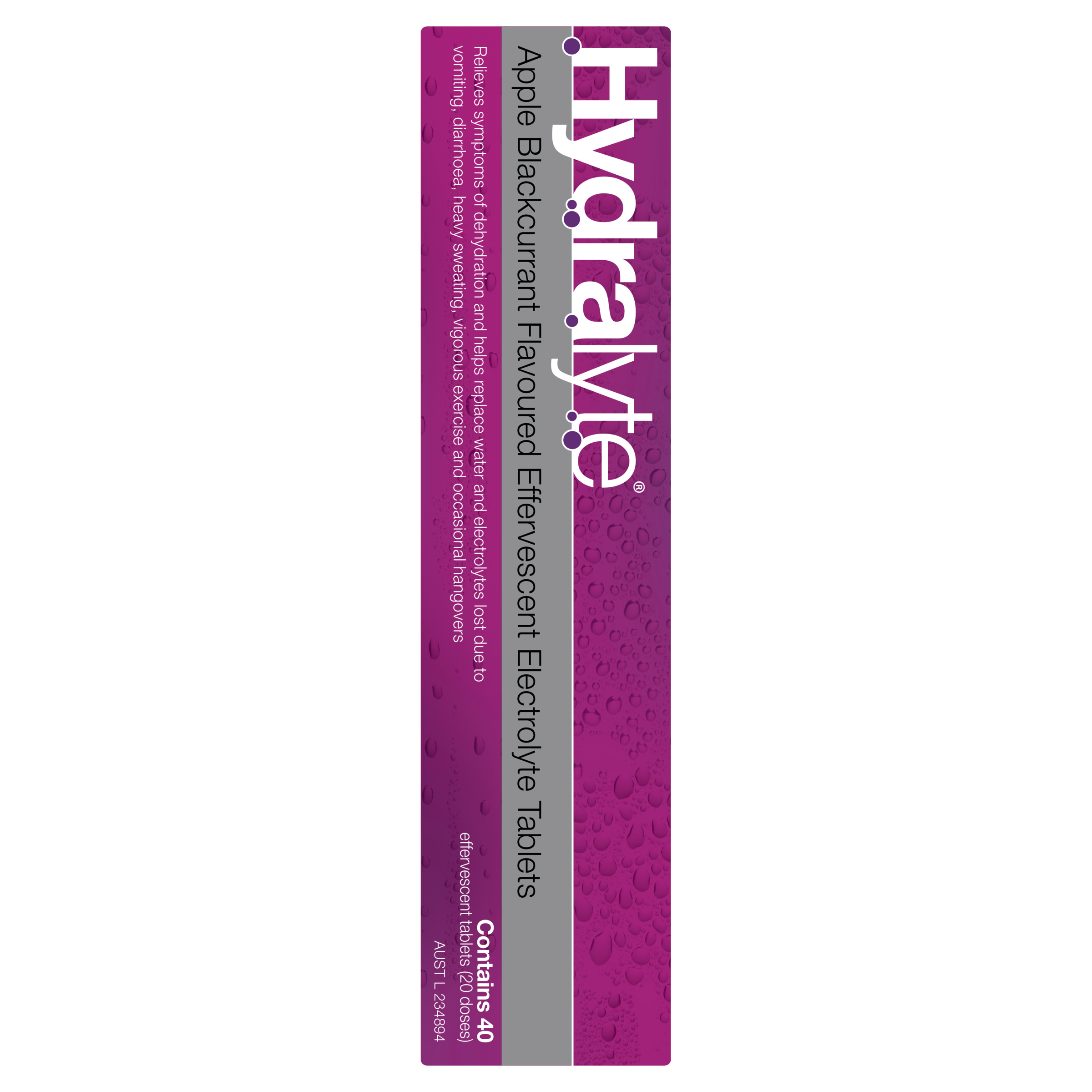 HYDRALYTE EFFERVESCENT APPLE BLACKCURRANT 40 TABLETS - Image 3