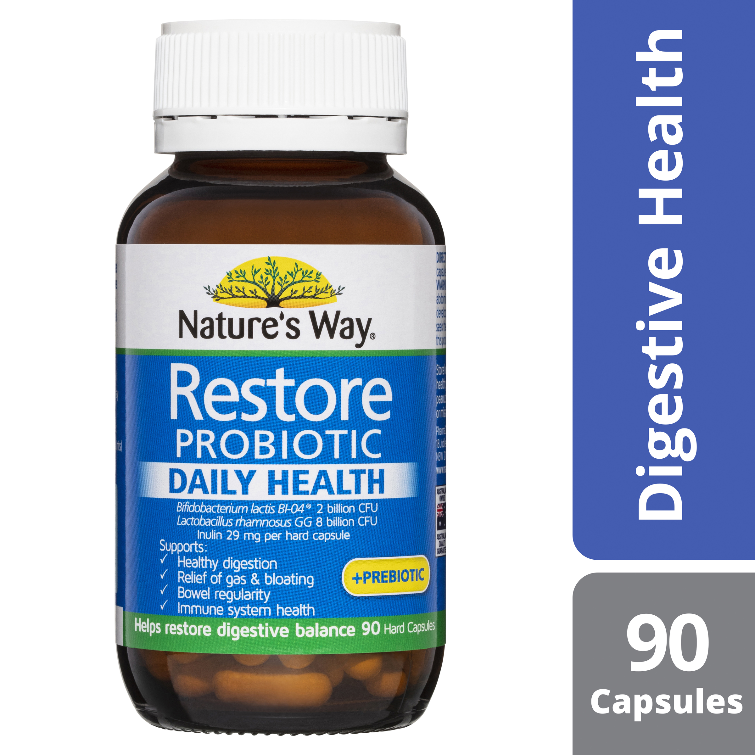 NATURES WAY RESTORE PROBIOTIC 90 CAPSULES - Image 3