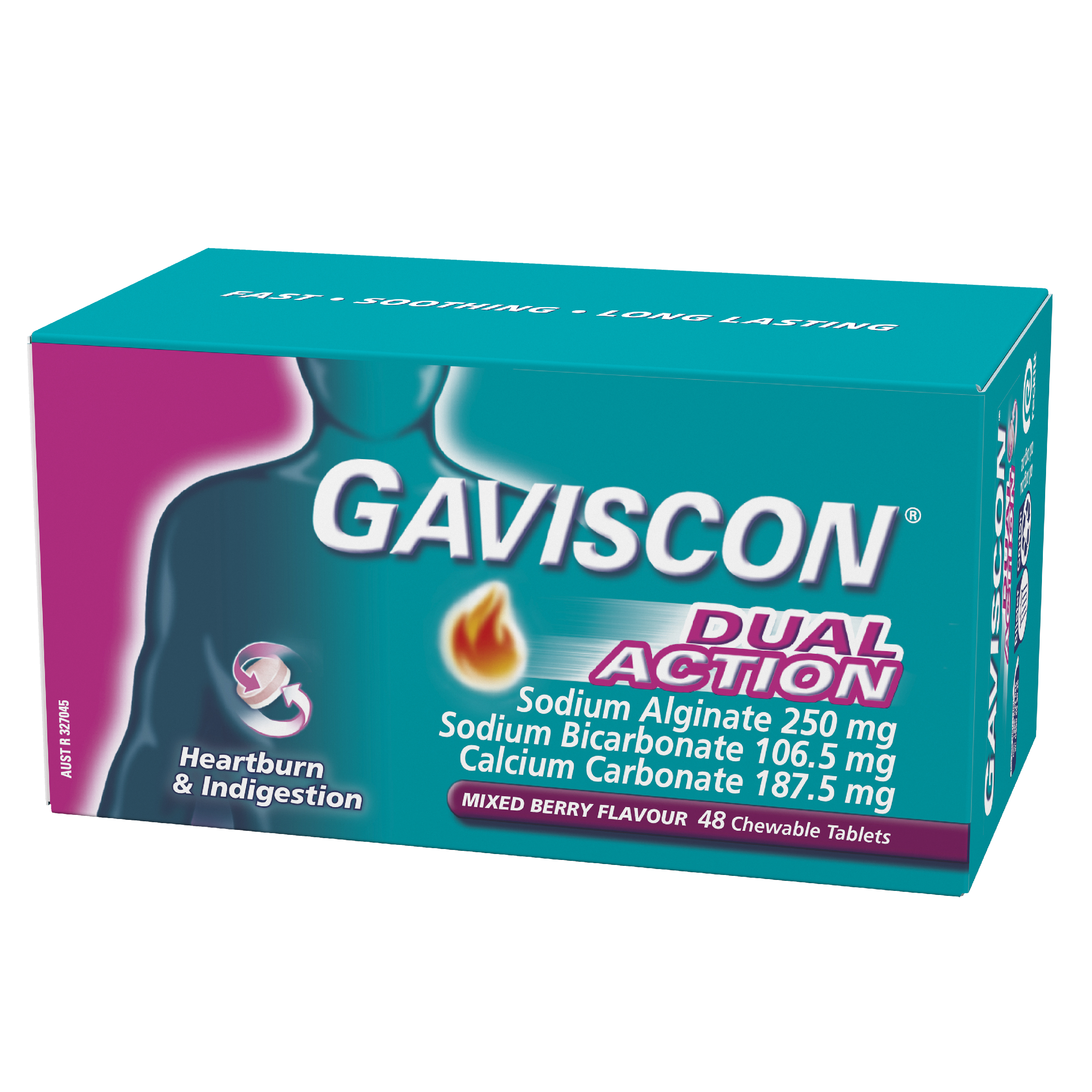 GAVISCON DUAL ACTION MIXED BERRY 48 TABLETS - Image 3