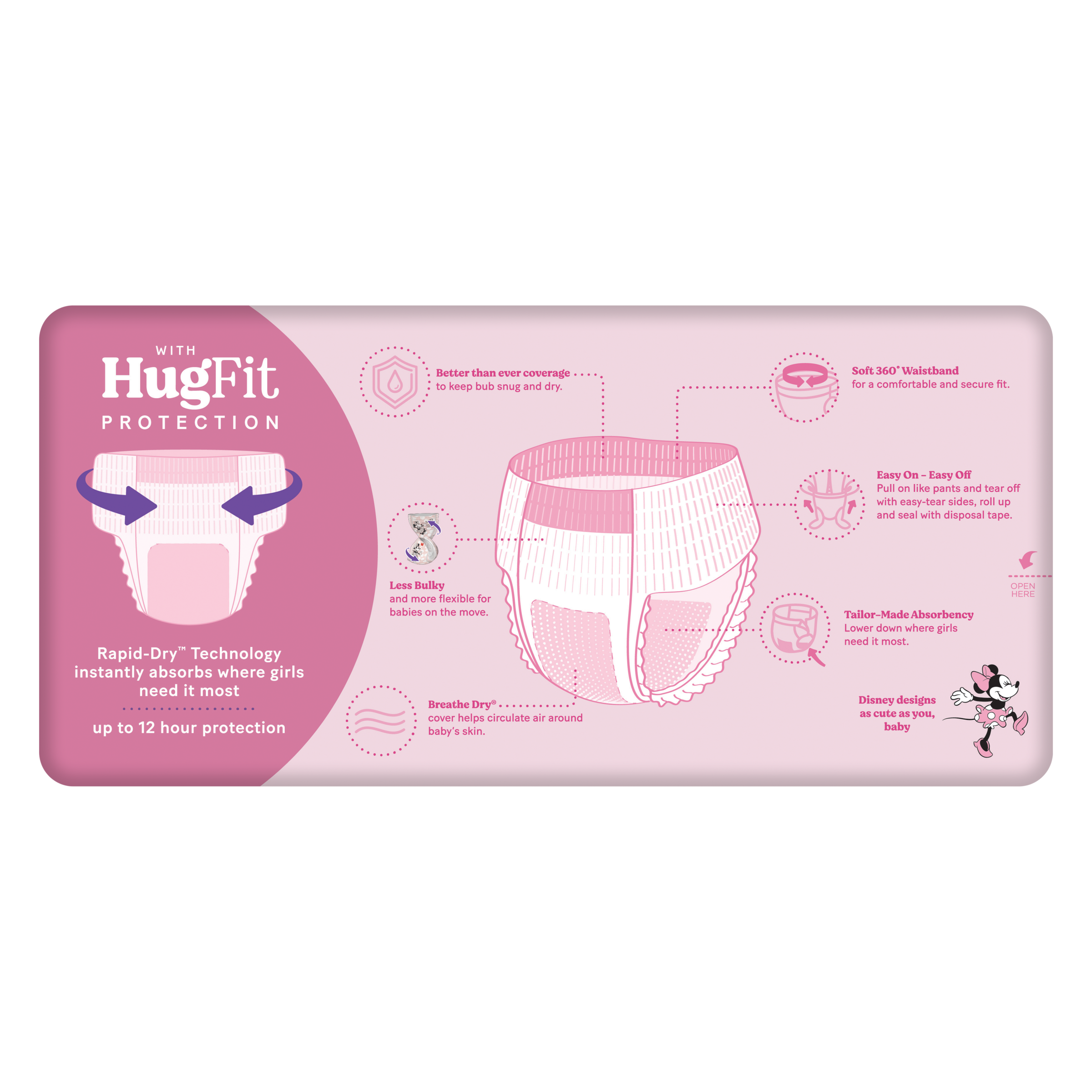 HUGGIES ULTRADRY NAPPY PANTS WALKER GIRL 26 PACK - Image 5
