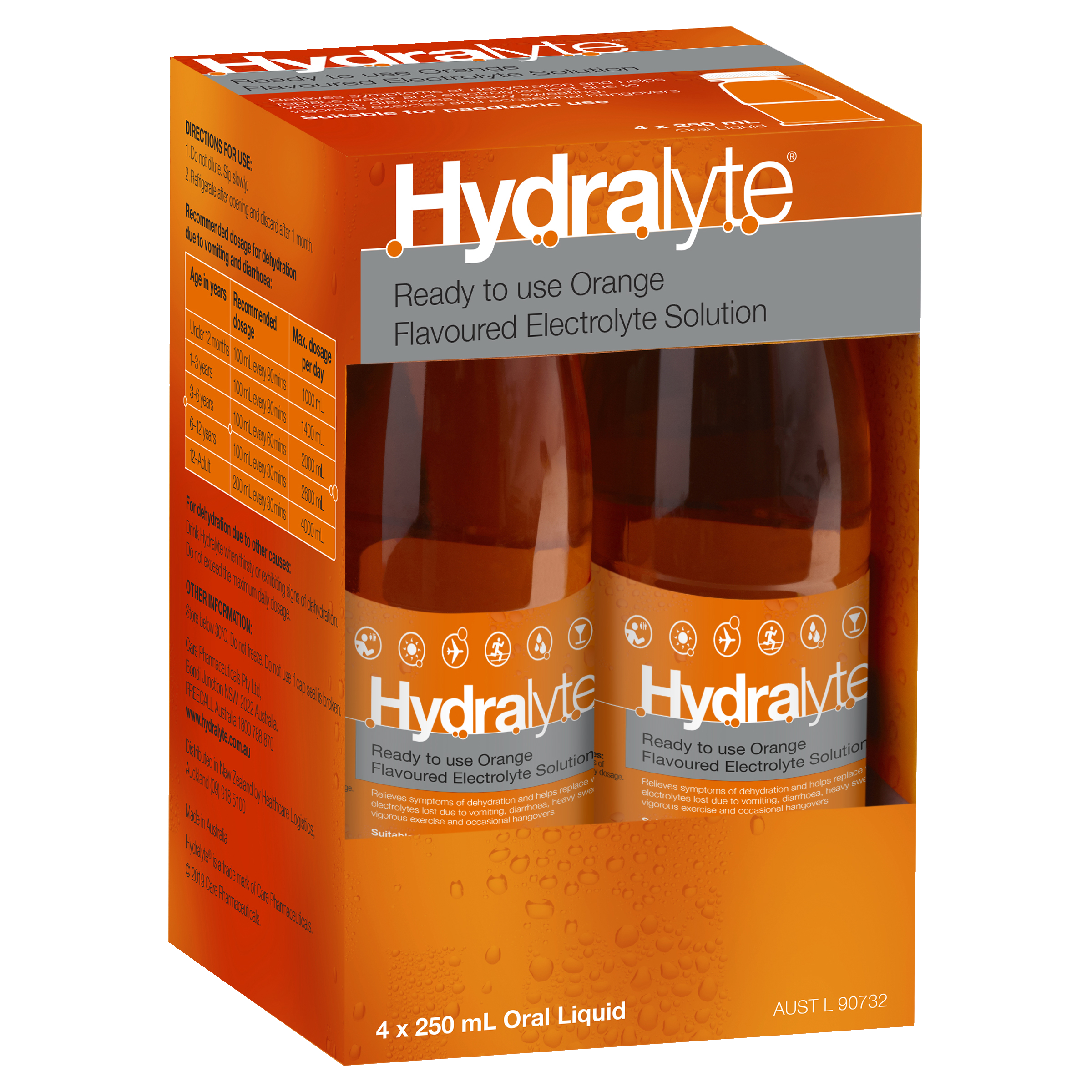 HYDRALYTE LIQUID ORANGE READY TO DRINK 250ML 4 PACK - Image 8