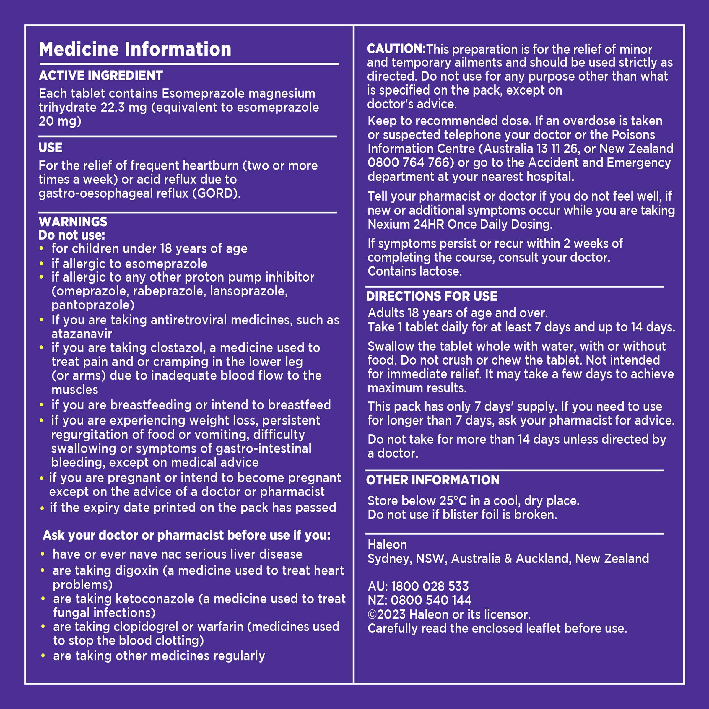 NEXIUM 24HR 20MG 14 TABLETS - Image 11
