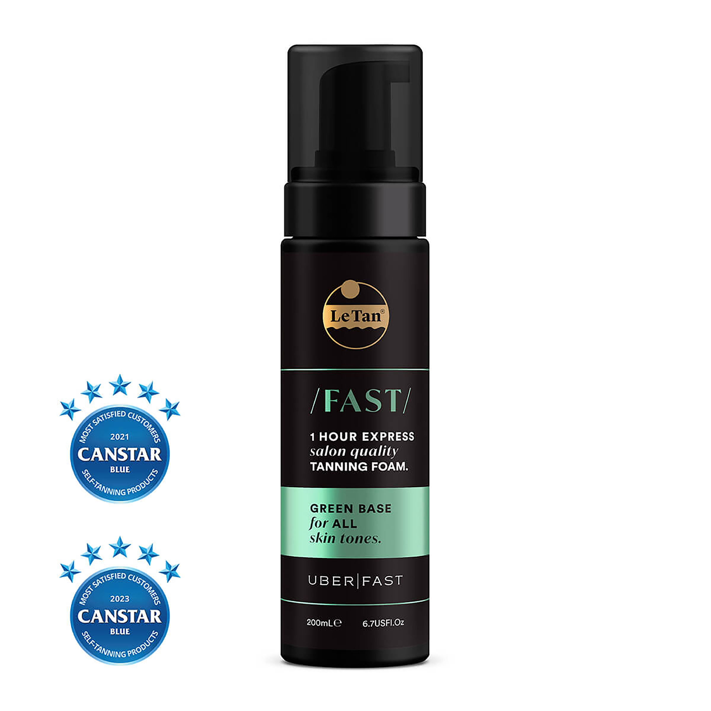 LE TAN FAST TANNING FOAM 1HR EXPRESS GREEN ALL SKIN 200ML - Image 4