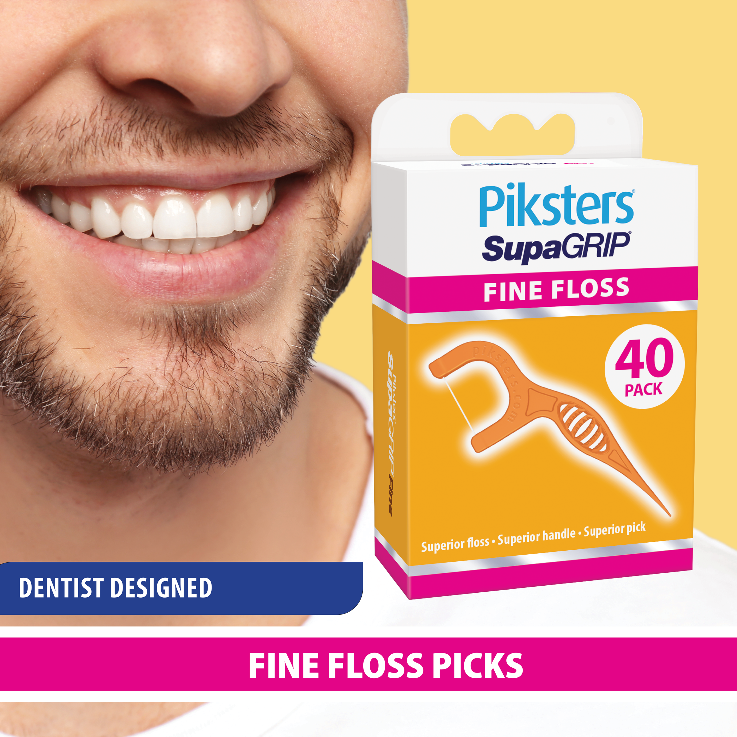 PIKSTERS SUPAGRIP FLOSS PICKS FINE 40 PACK - Image 3