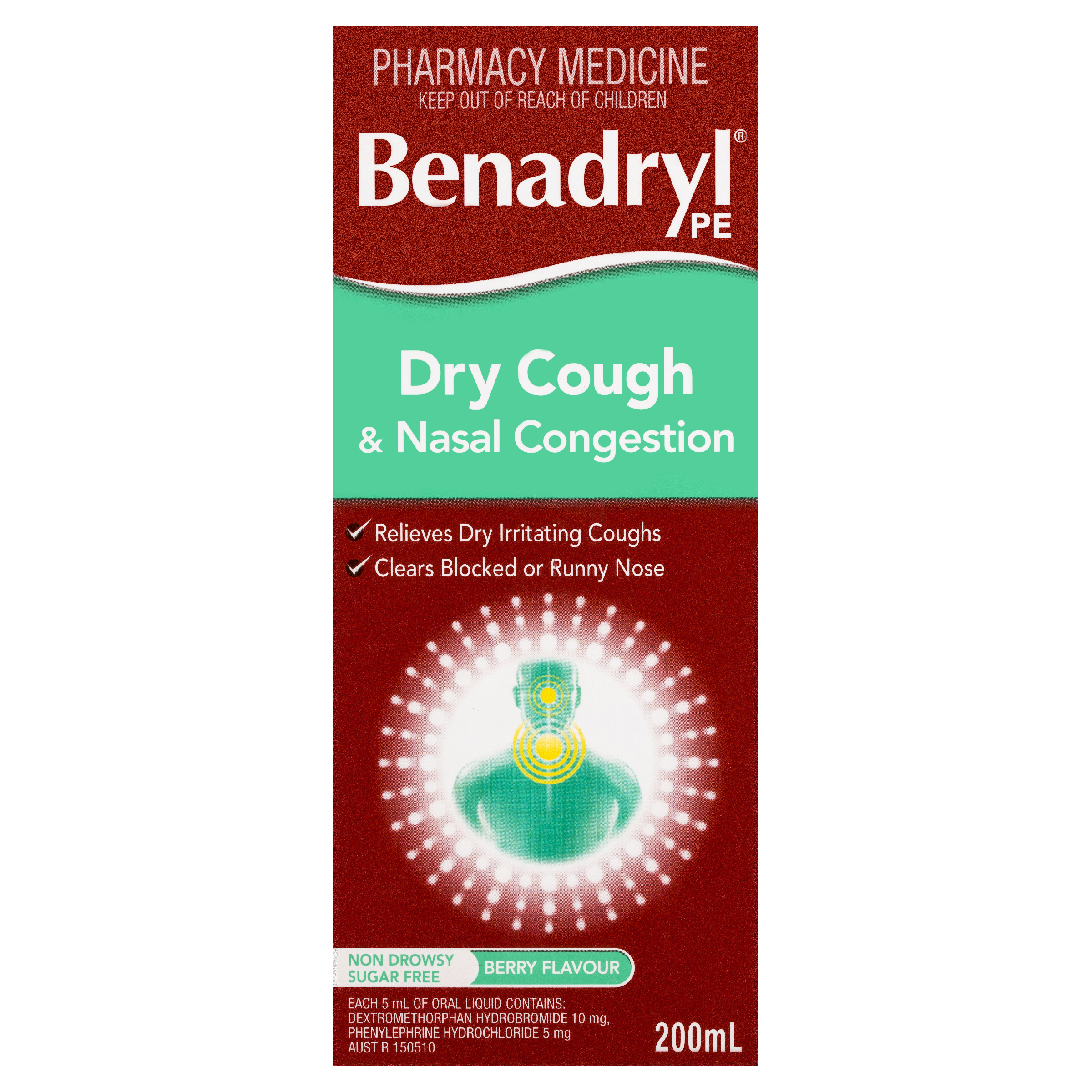 BENADRYL PE DRY COUGH & NASAL 200ML - Image 2