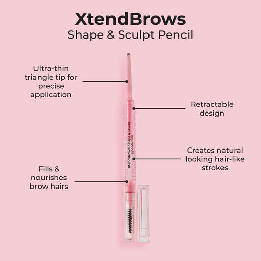 MCO BEAUTY XTENDBROWS SHAPE & SCULPT PENCIL MED/DARK - Image 2