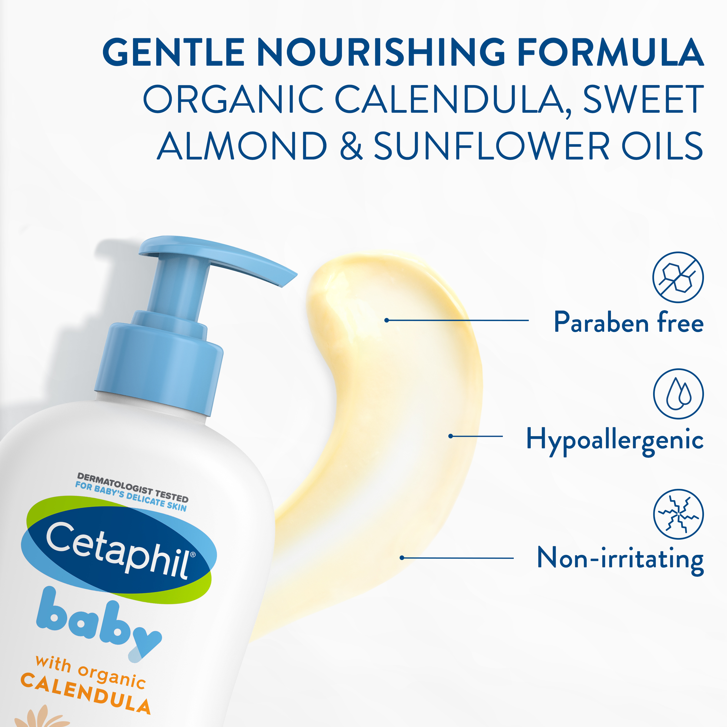 CETAPHIL BABY CALENDULA DAILY LOTION FACE & BODY 400ML - Image 4