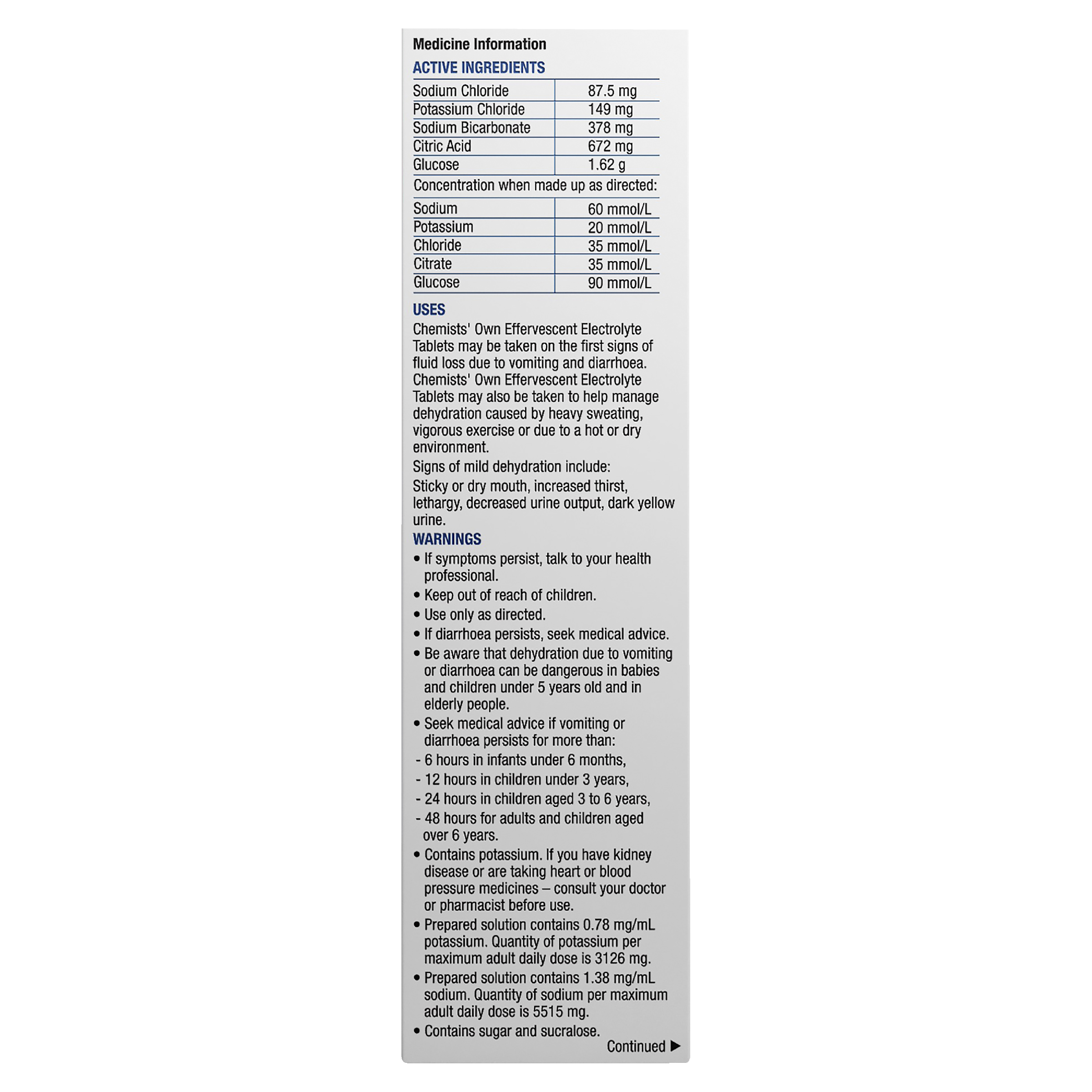 CHEMIST OWNS EFFERVESCENT ELECTROLYTE APPLE BLACKCURRANT 20 TABLETS - Image 3