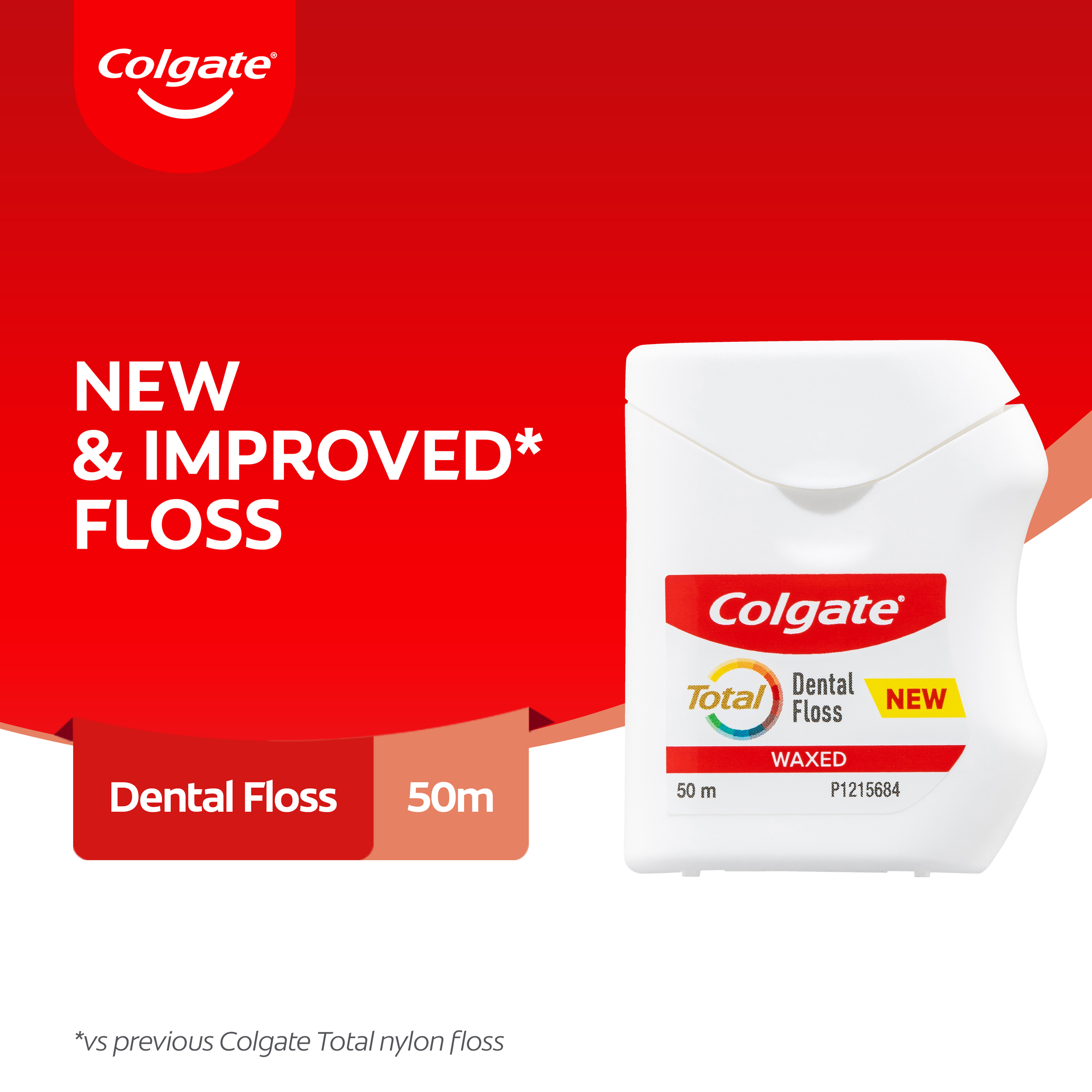 COLGATE DENTAL FLOSS TOTAL DURABLE WAXED 50M - Image 7