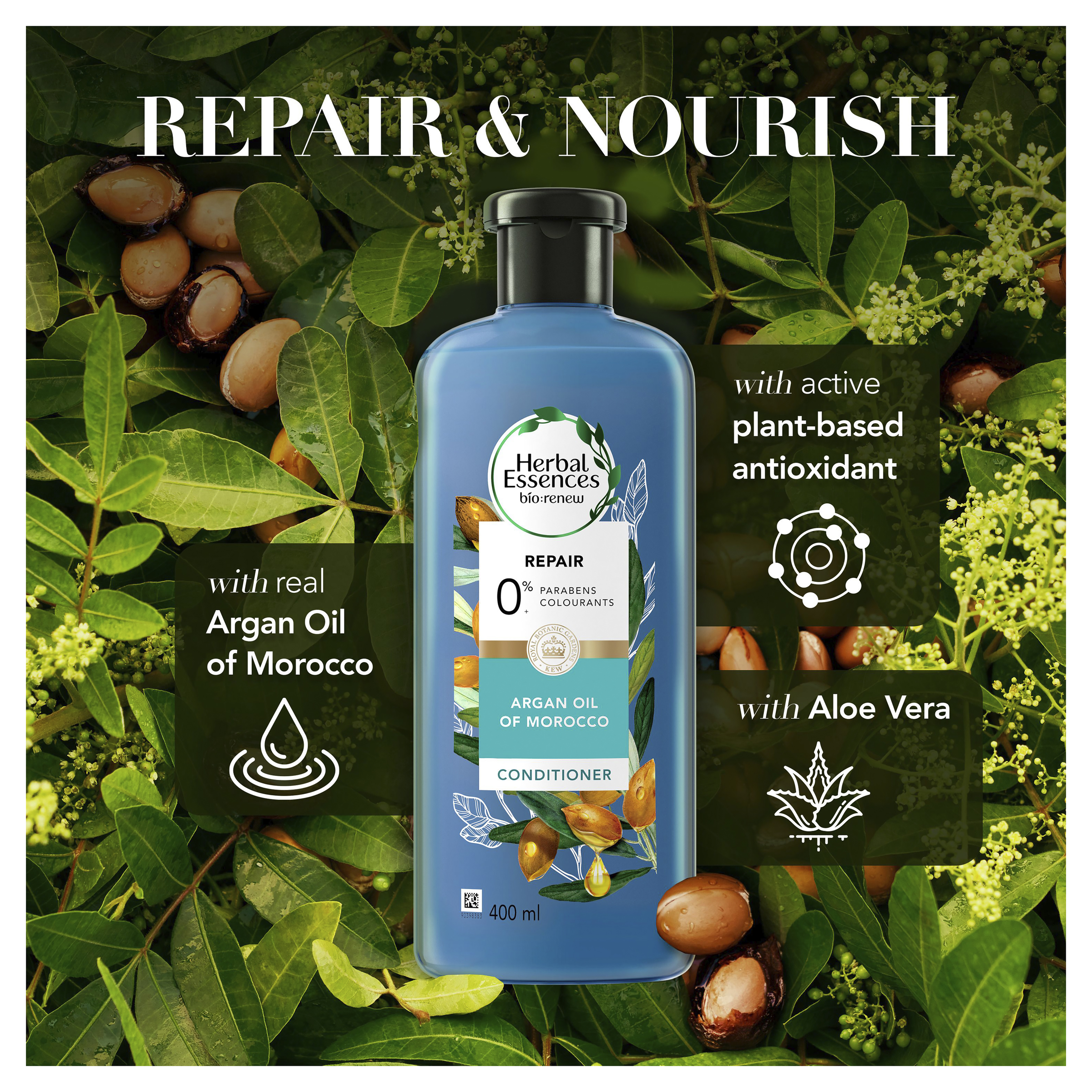 HERBAL ESSENCES BIO RENEW ARGAN OIL CONDITIONER 400ML - Image 3