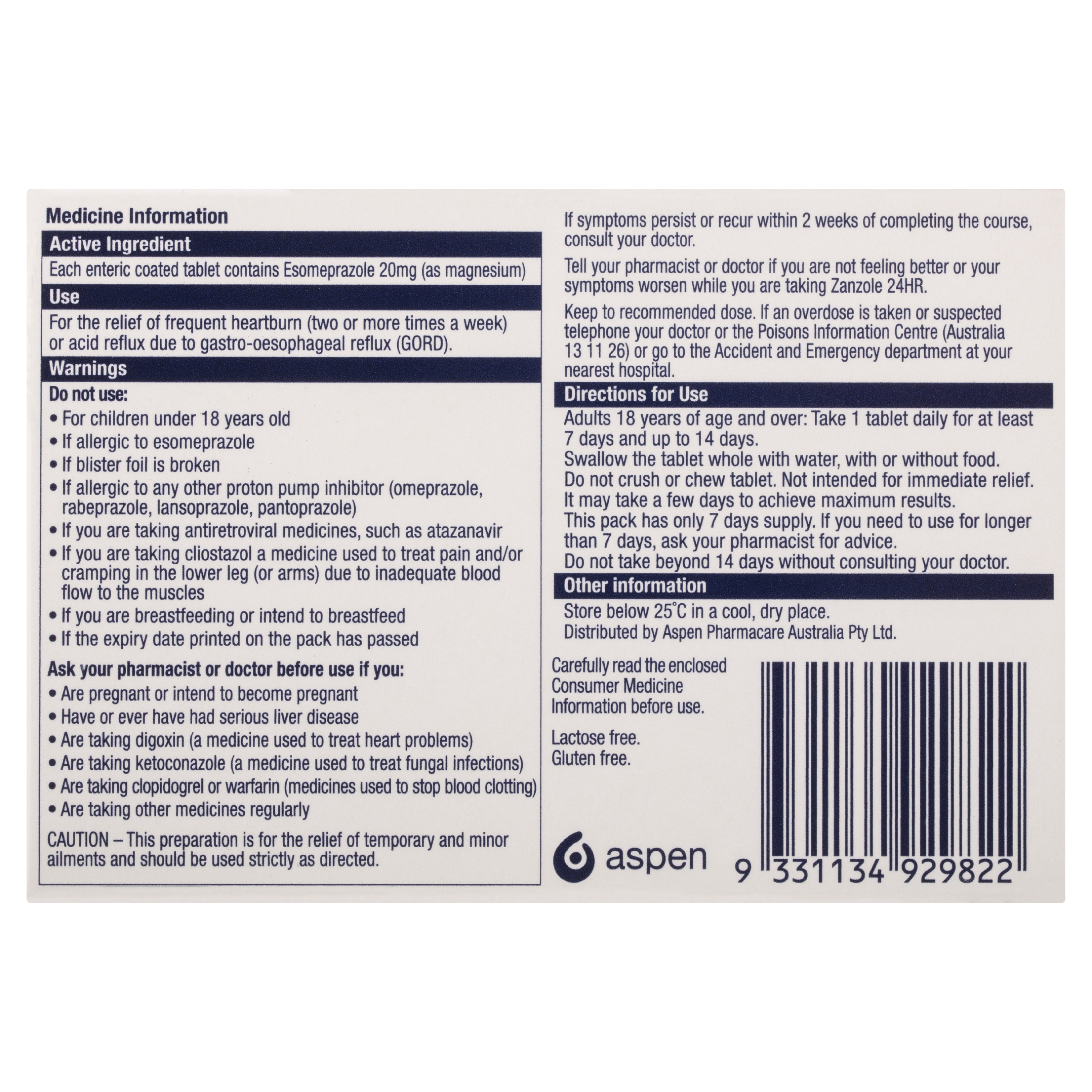 ZANZOLE 24HR 20MG 7 TABLETS - Image 4