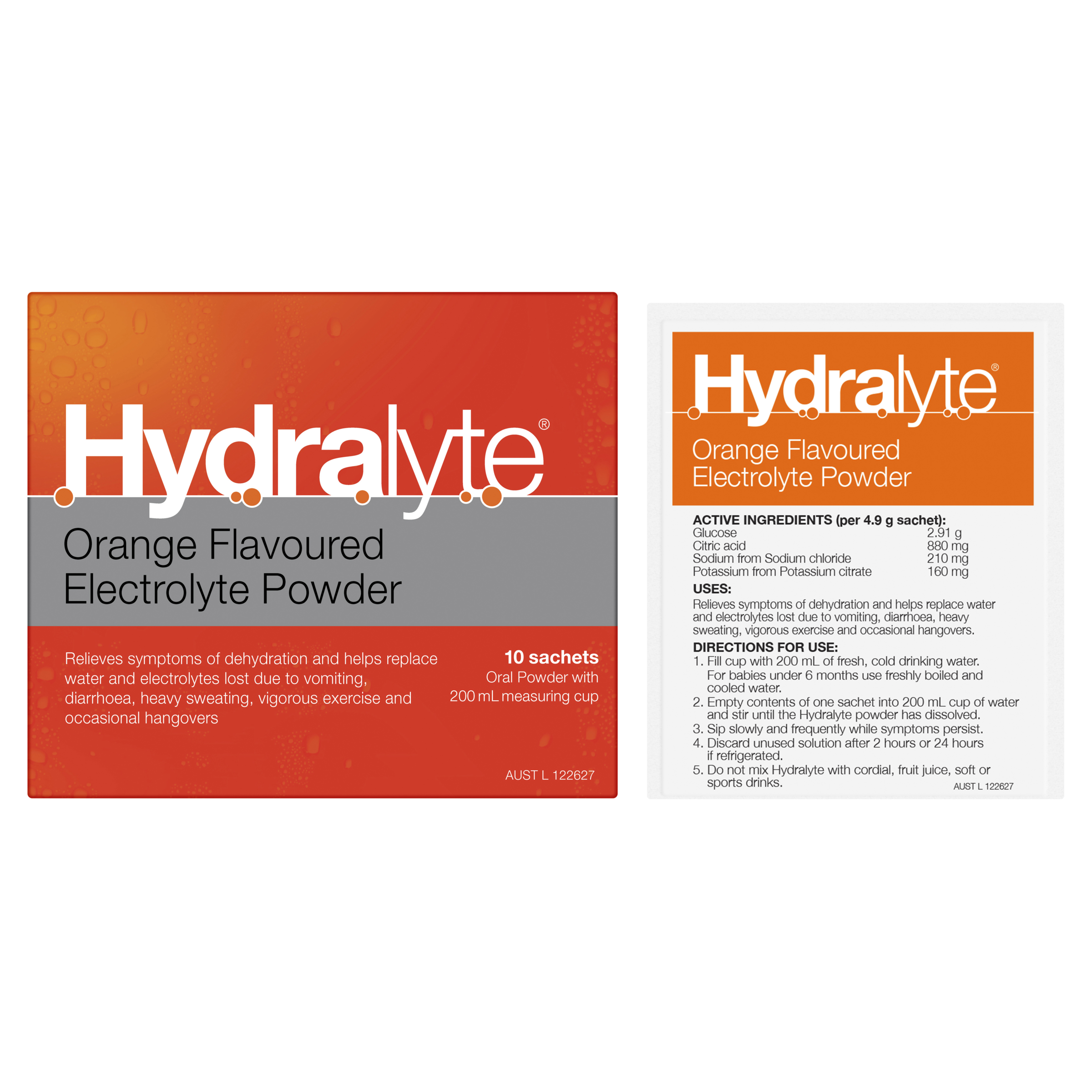 HYDRALYTE POWDER SACHETS ORANGE 10 PACK - Image 11