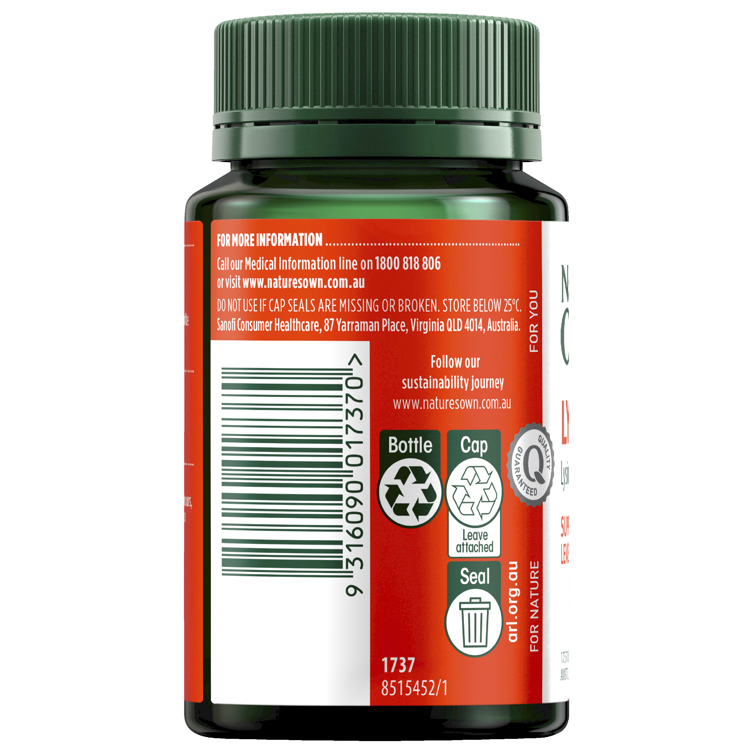 NATURES OWN LYSINE 1000MG 50 TABLETS - Image 4