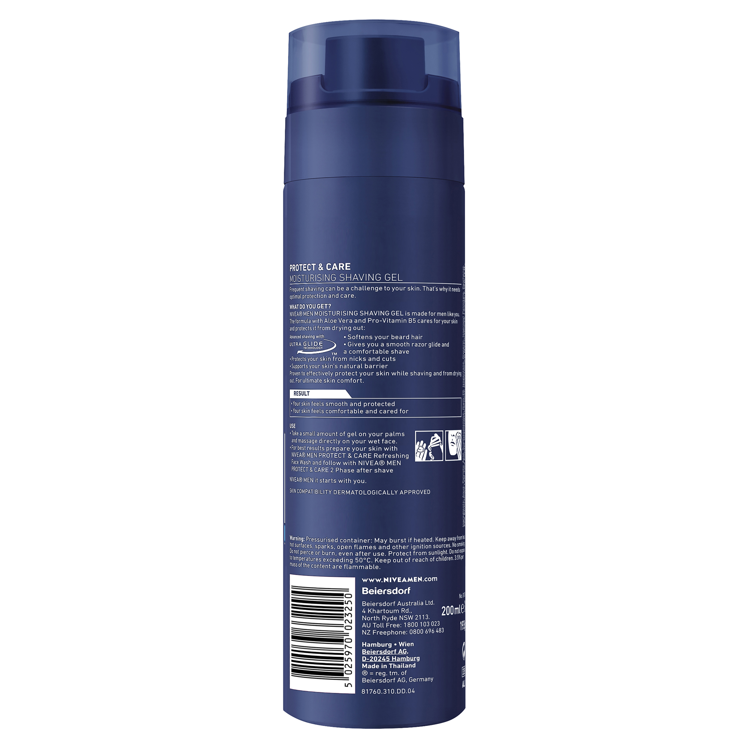 NIVEA MEN SHAVING GEL MOISTURISING 200ML - Image 2