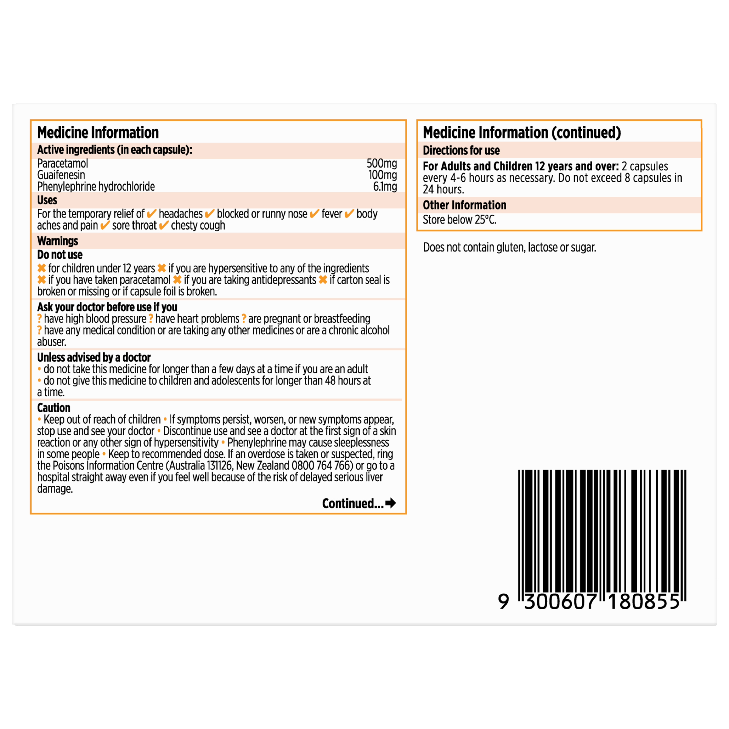 CODRAL PE COLD & FLU MUCUS COUGH 48 CAPSULES - Image 4
