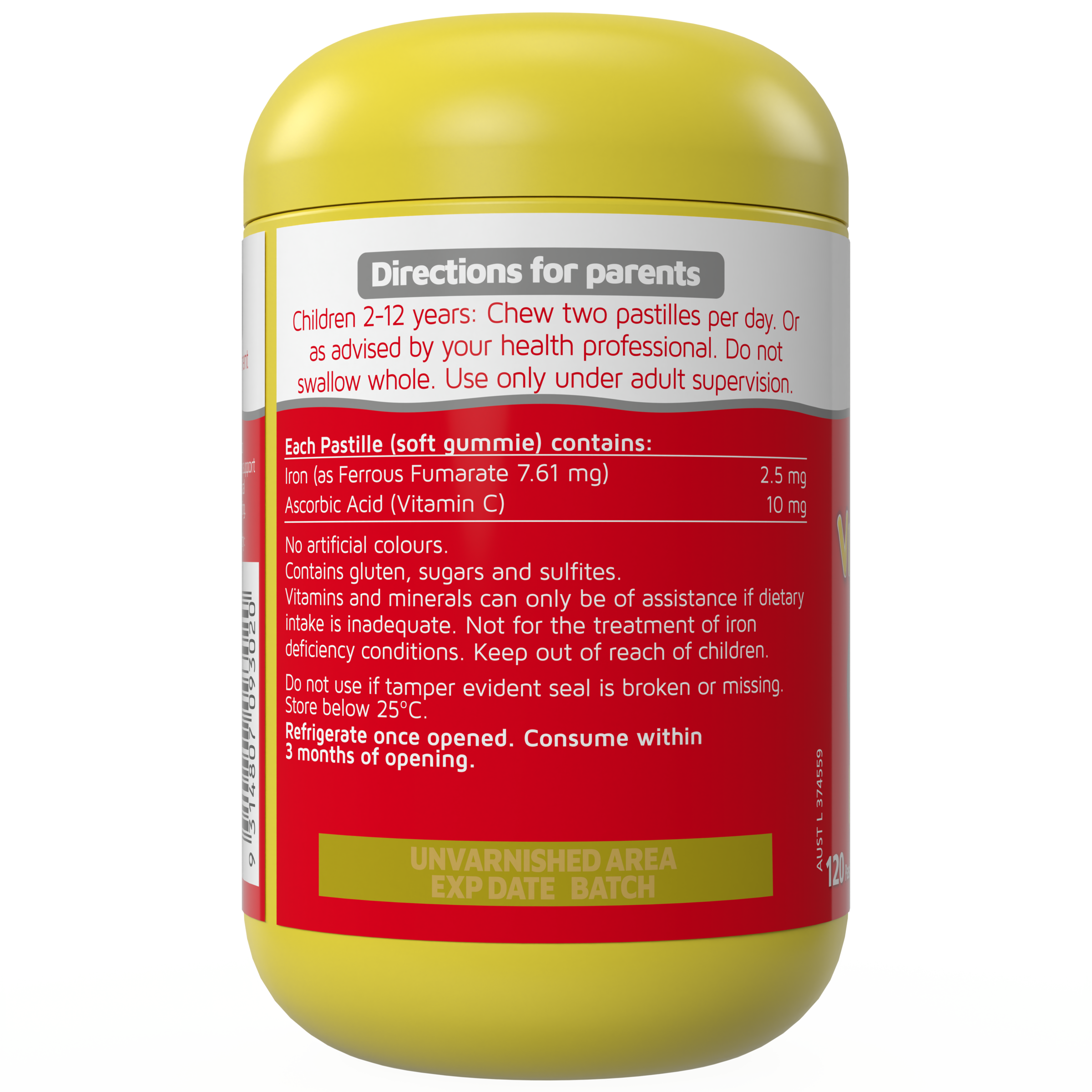 NATURES WAY KID SMART VITA GUMMIES IRON + VITAMIN 120 PASTILLES - Image 3
