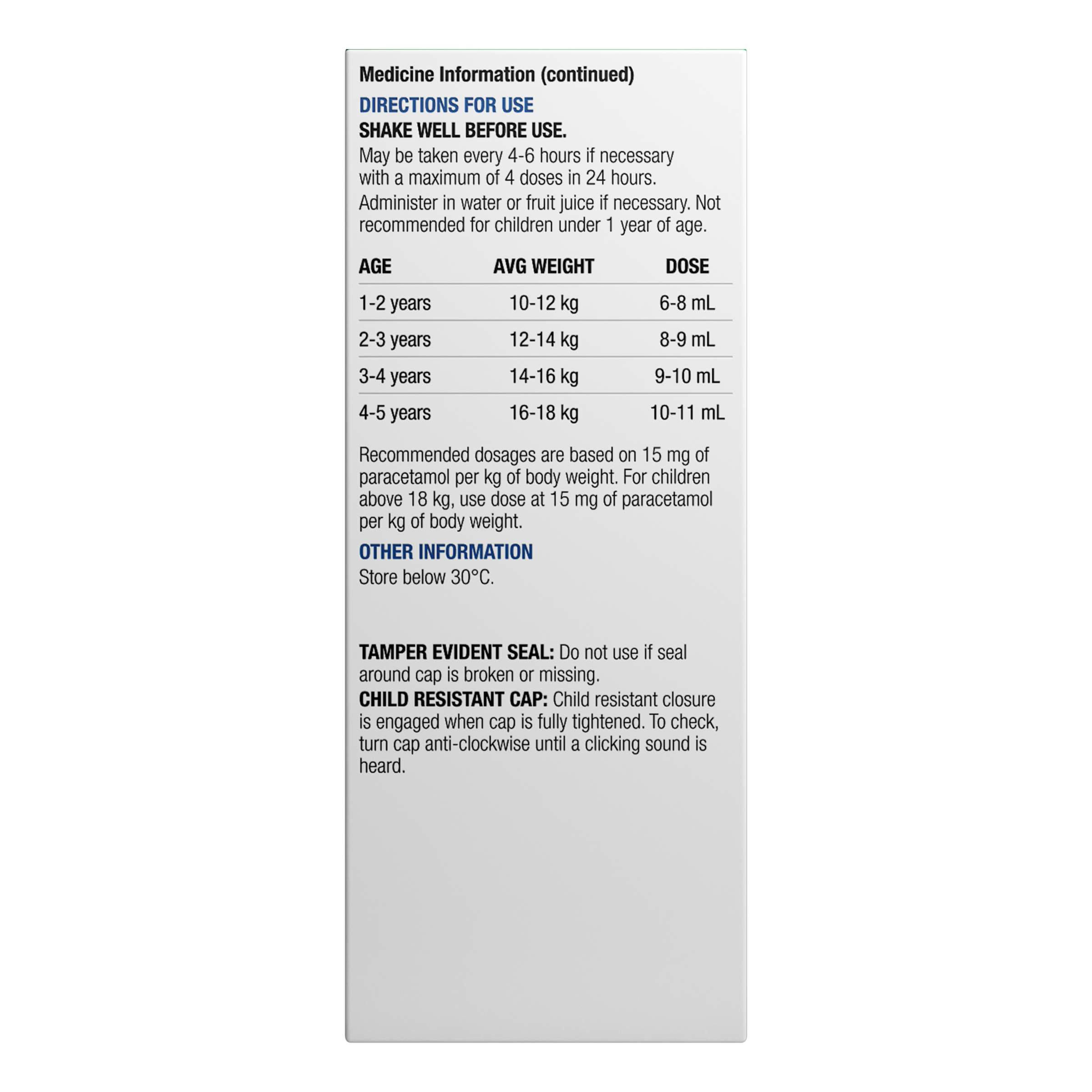 Chemists Own Childrens Paracetamol 1-5 Years 200ml Liquid - Image 2