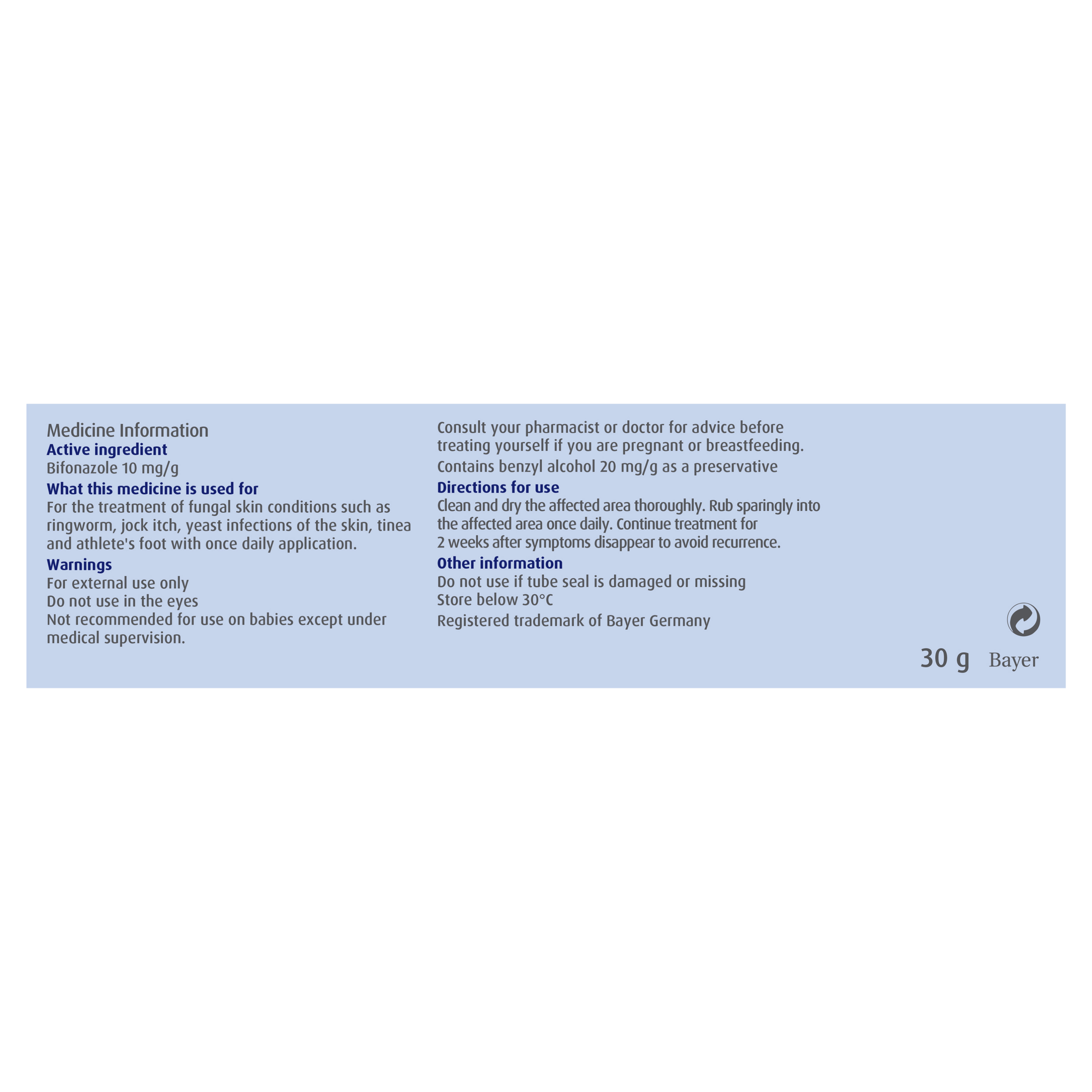 CANESTEN ONCE DAILY BIFONAZOLE BODY CREAM 30G - Image 4