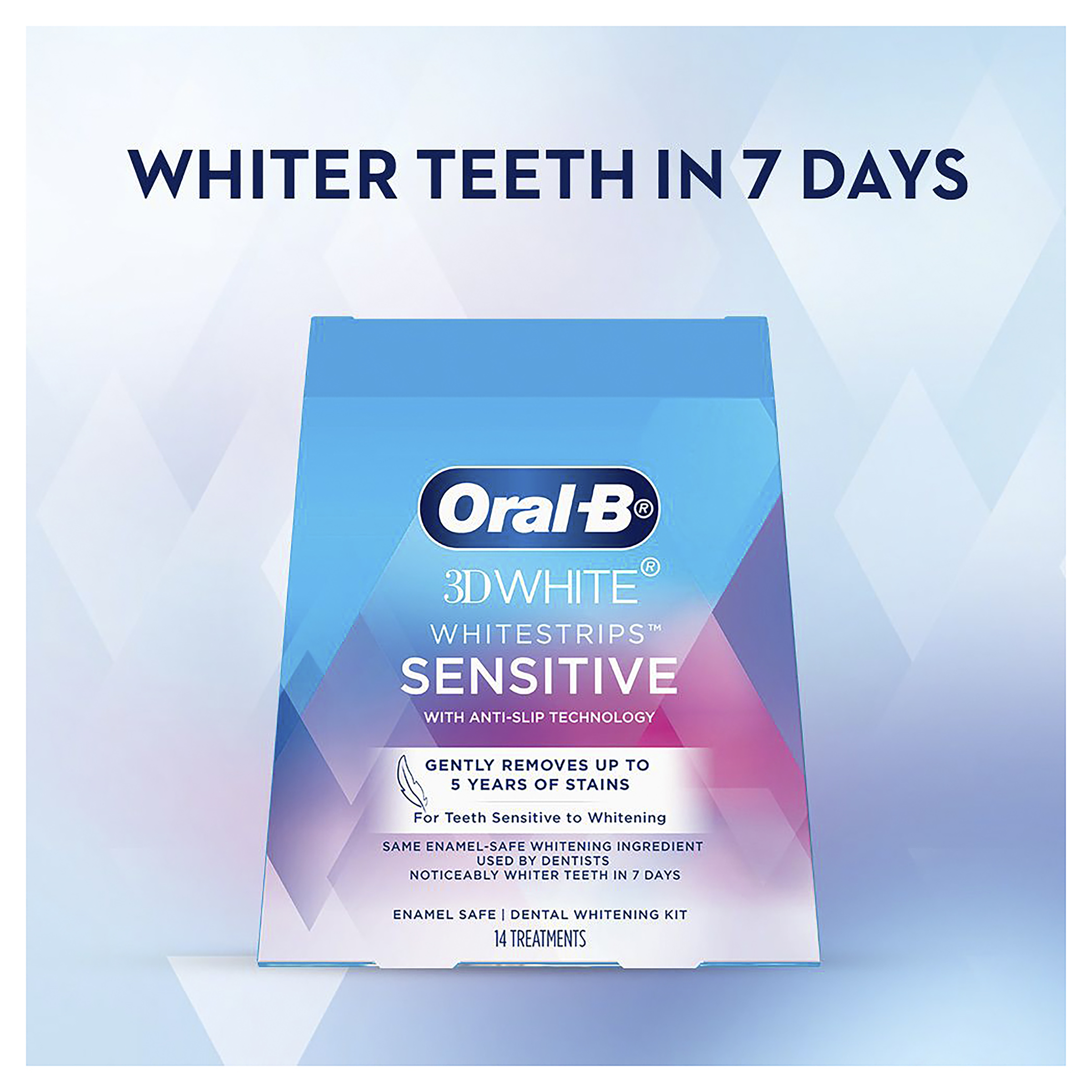ORAL-B 3D WHITE WHITENING STRIPS SENSITIVE 2.5% 14 PACK - Image 5