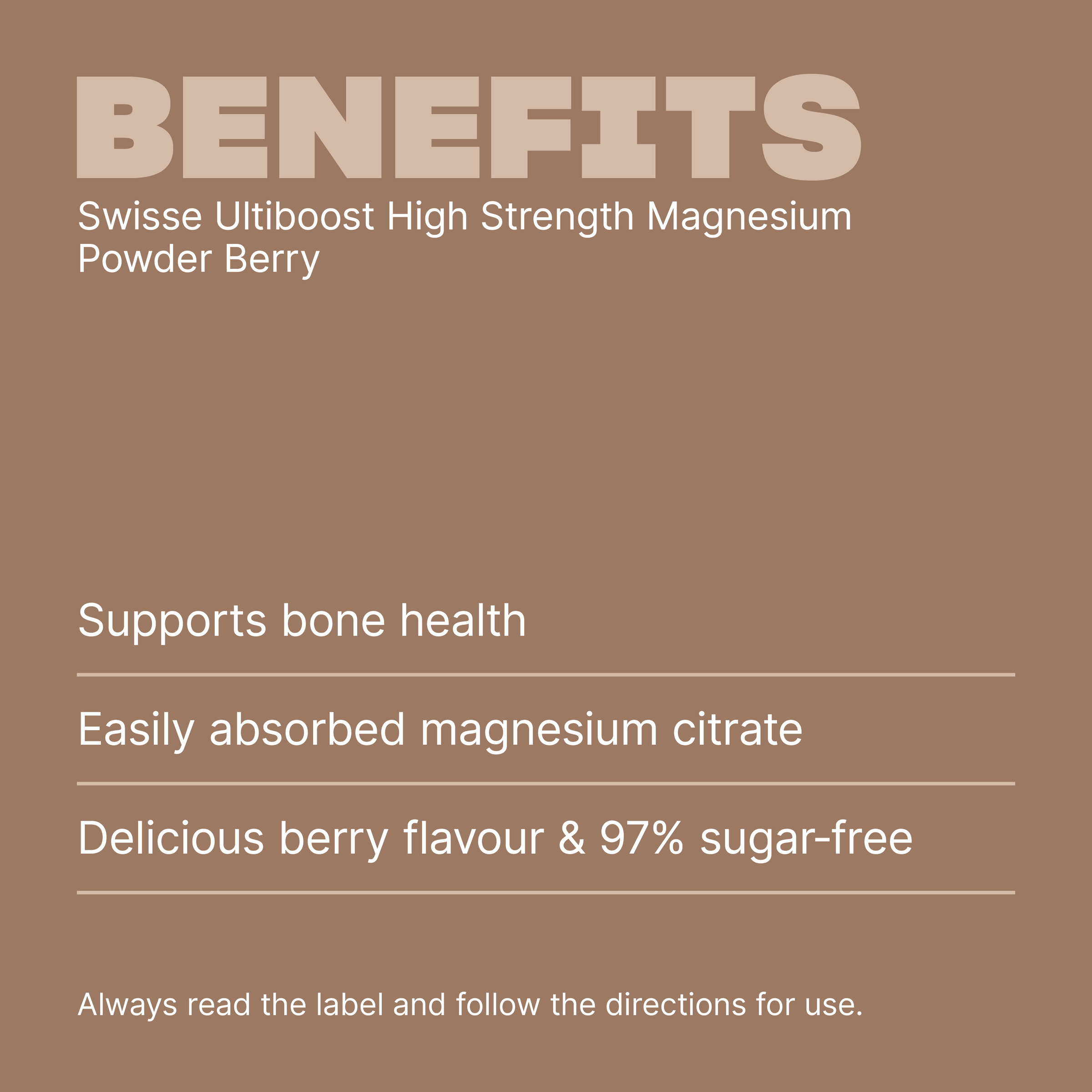 SWISSE ULTIBOOST MAGNESIUM HIGH STRENGTH POWDER BERRY 180G - Image 3