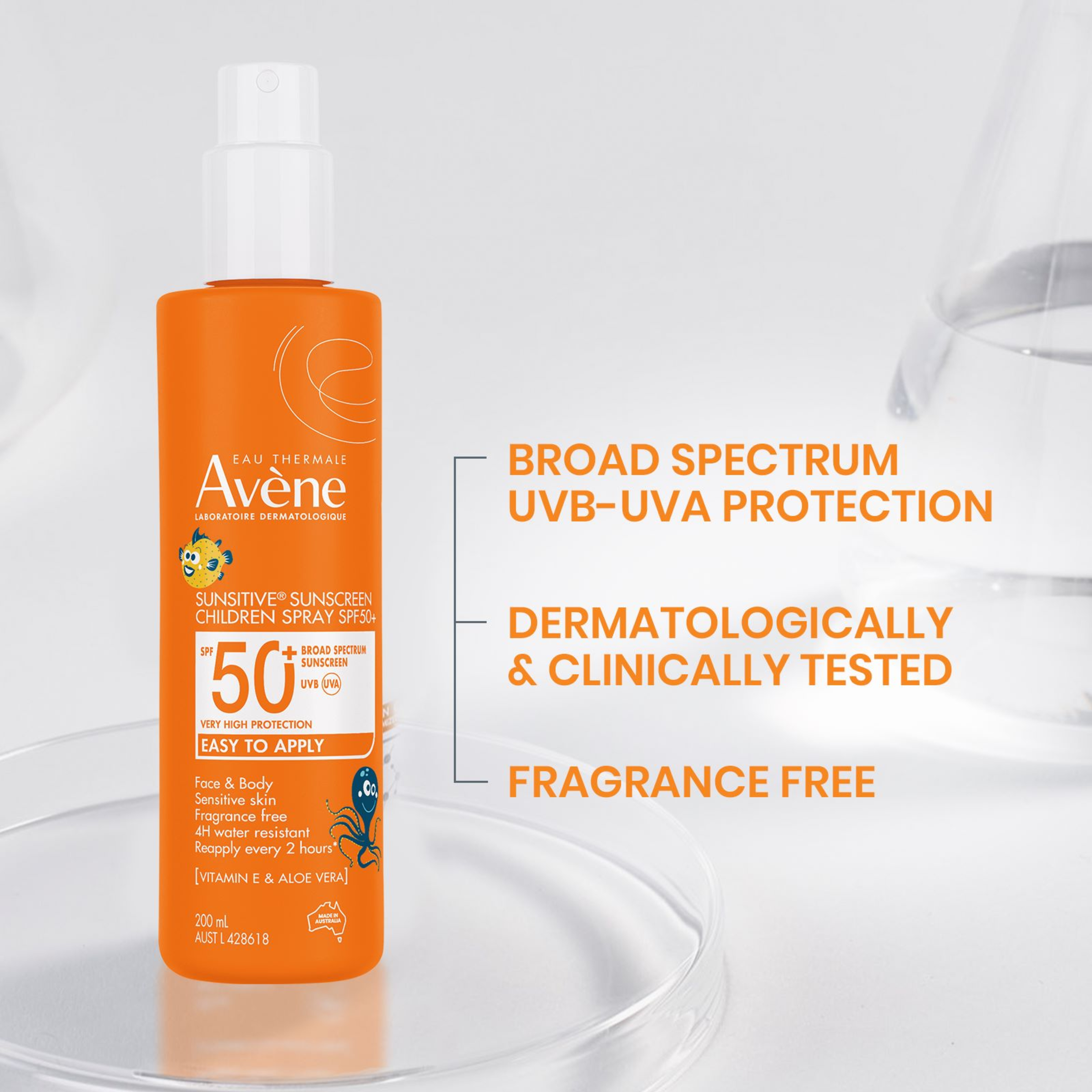 AVENE SUNSITIVE SUNSCREEN CHILDREN SPRAY SPF 50+ 200ML - Image 5