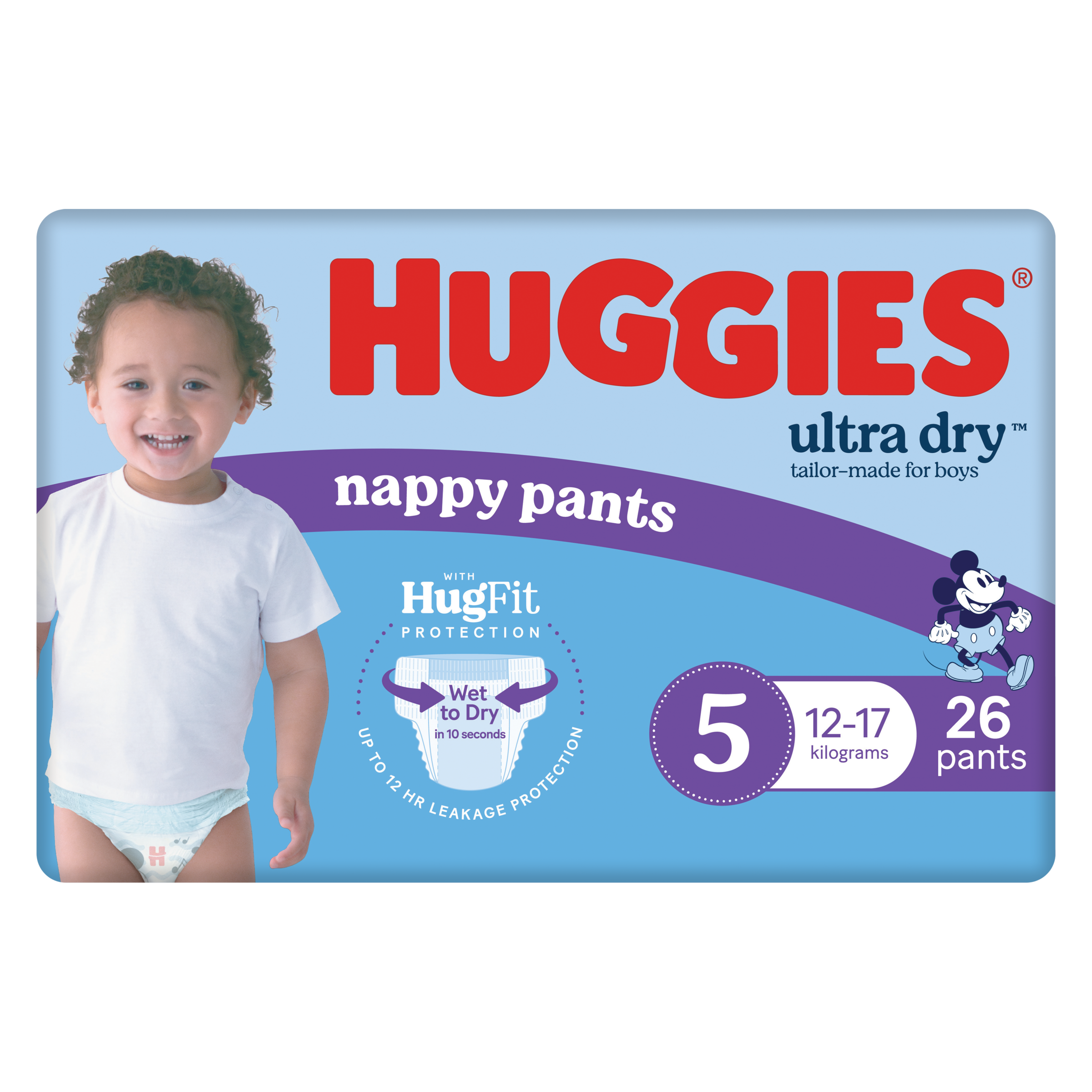 HUGGIES ULTRADRY NAPPY PANTS WALKER BOY 26 PACK - Image 2