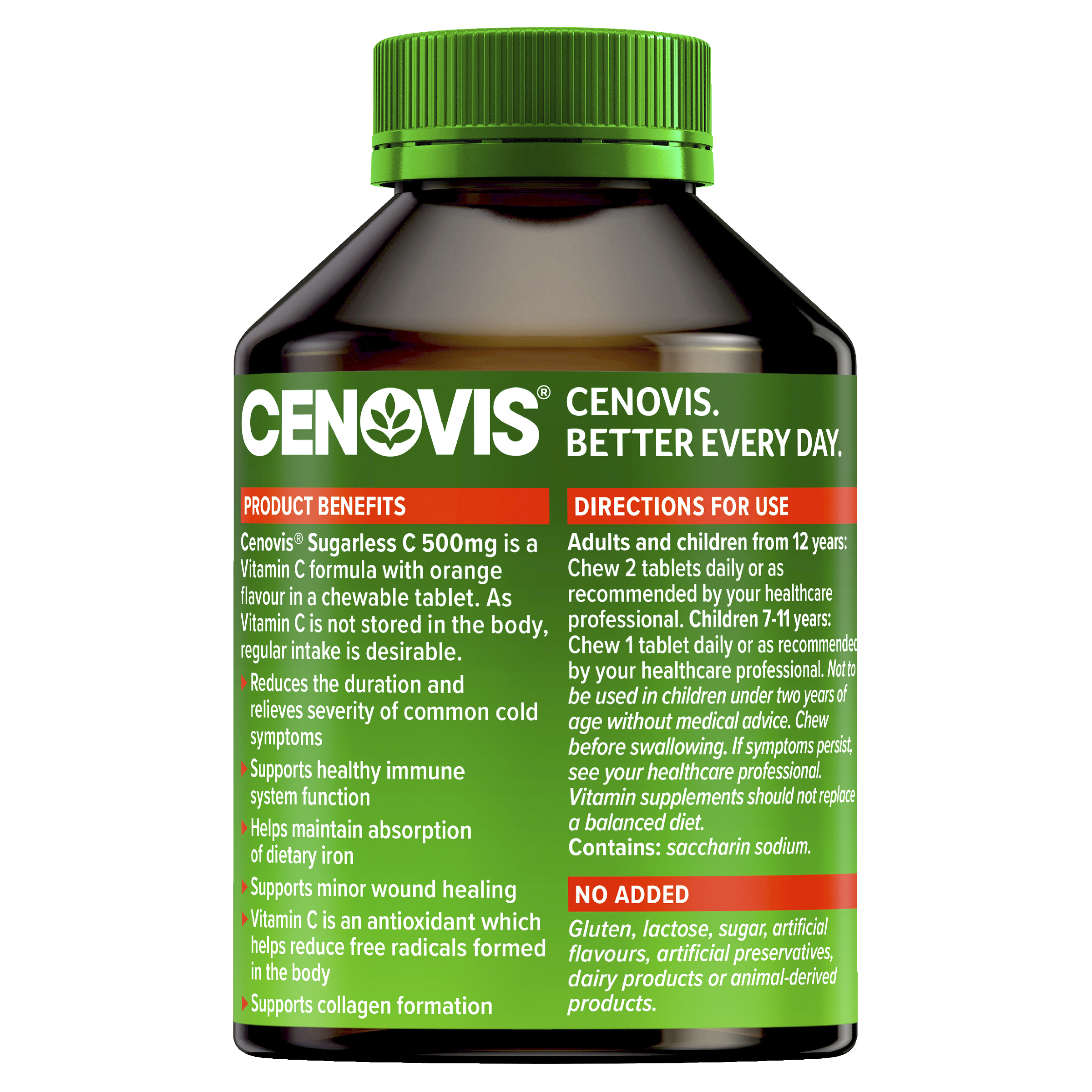 CENOVIS SUGARLESS C 500MG 300 TABLETS - Image 2