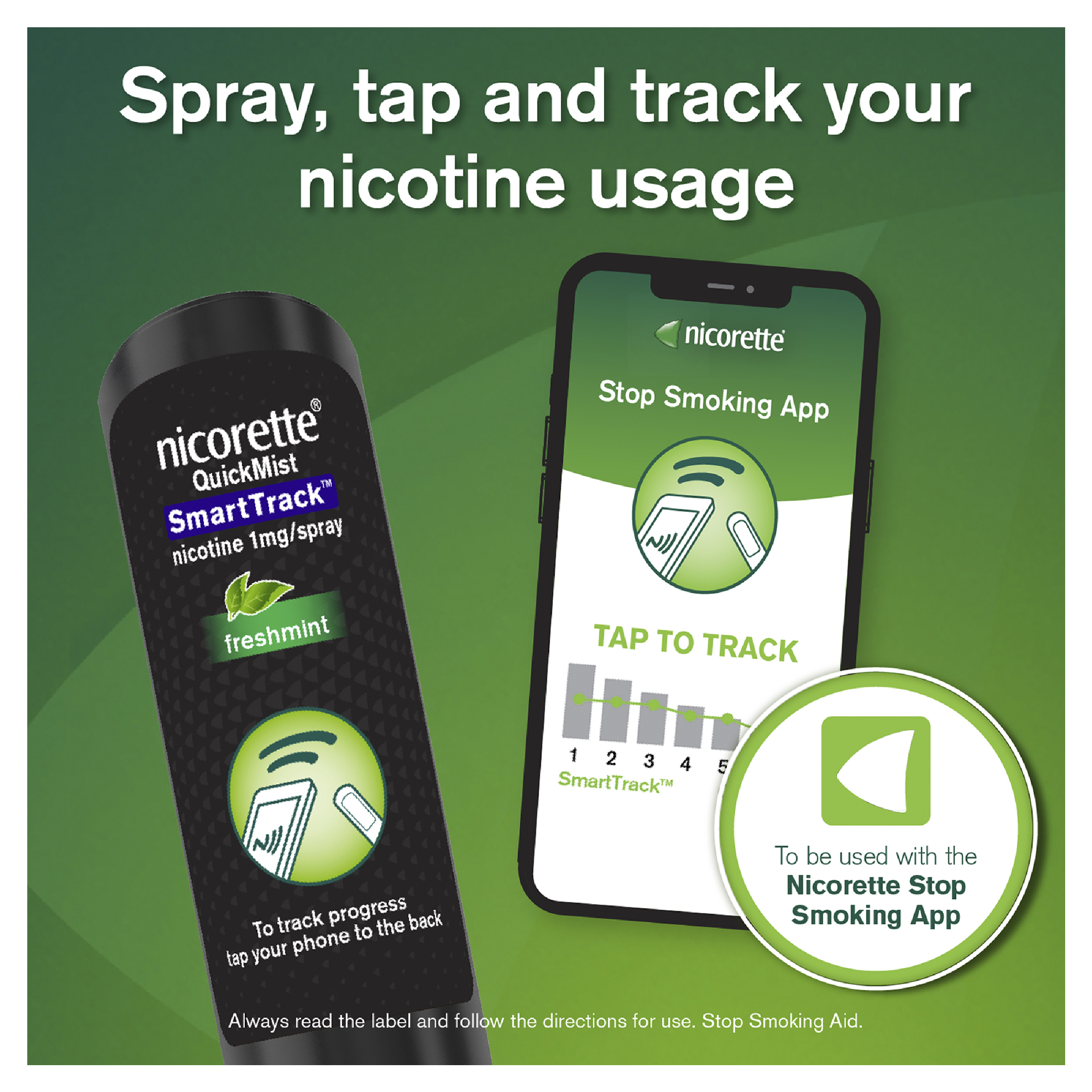 NICORETTE QUICKMIST SMARTTRACK FRESHMINT 150 SPRAYS - Image 5