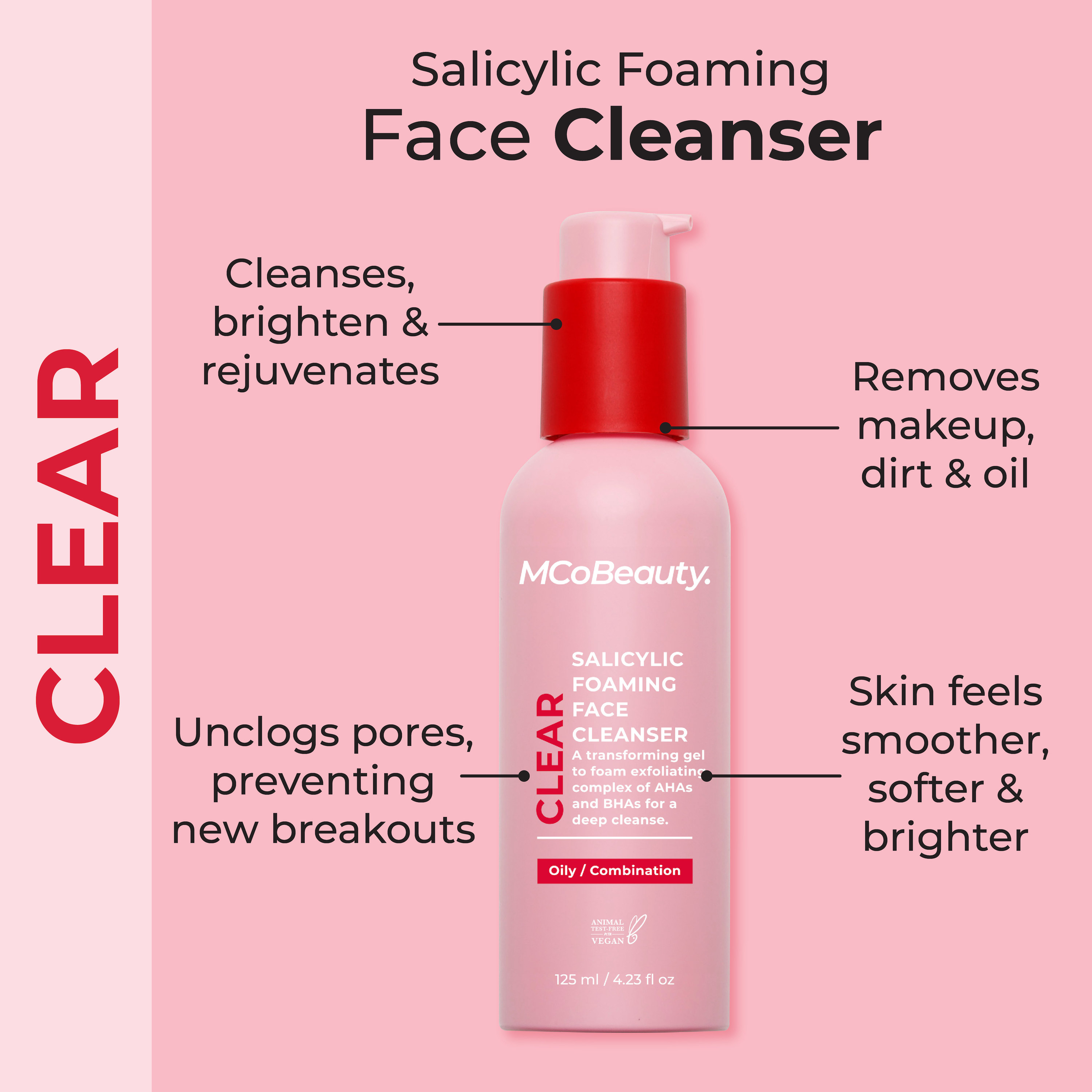 MCO BEAUTY SALICYLIC FOAMING FACE CLEANSER 125ML - Image 2