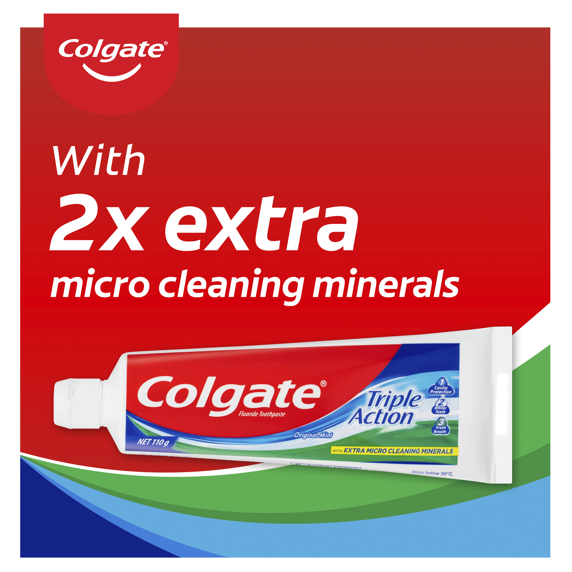 COLGATE TOOTHPASTE MINT STRIPE TRIPLE ACTION ORIGINAL MINT 110G - Image 6