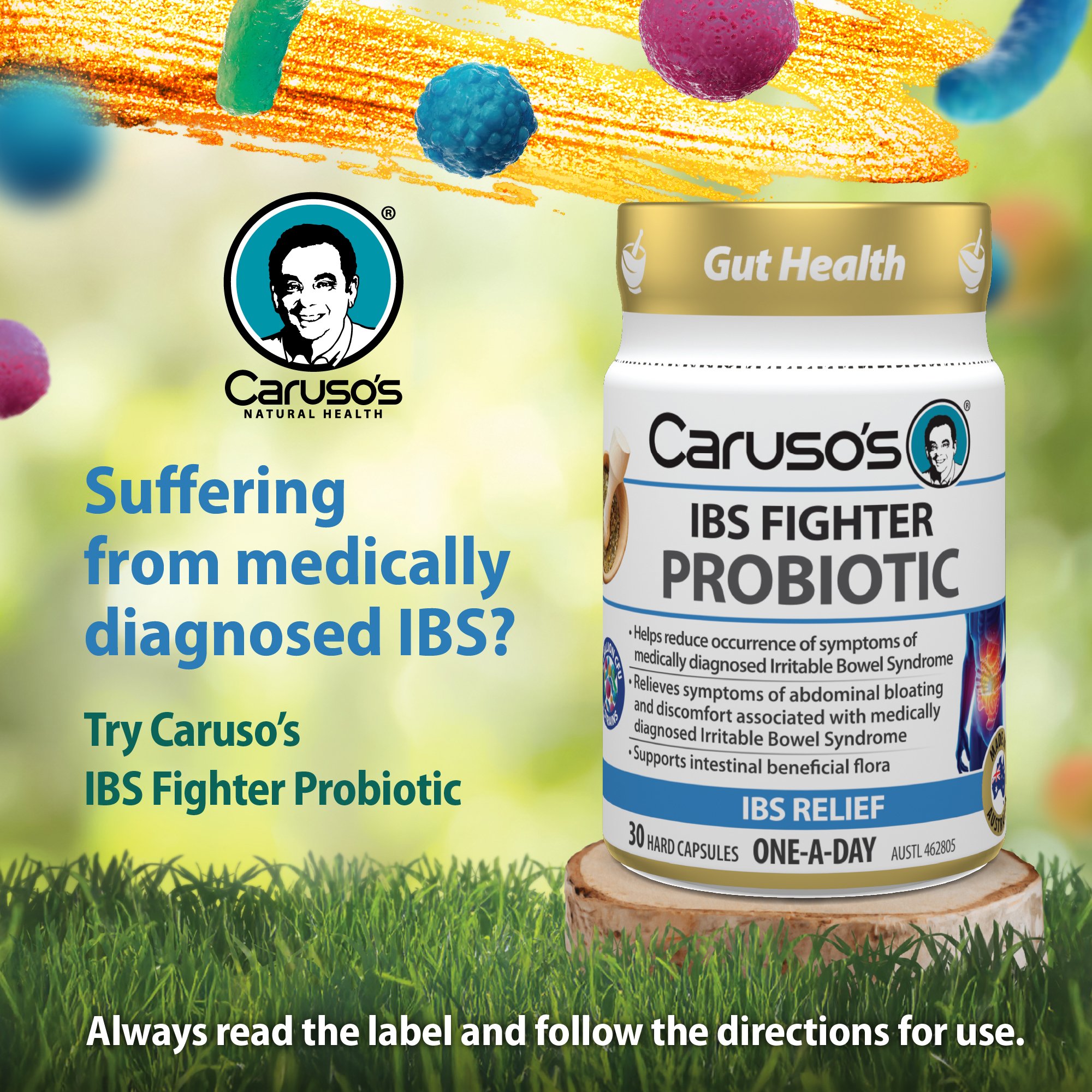 CARUSOS IBS FIGHTER PROBIOTIC 30 CAPSULES - Image 2
