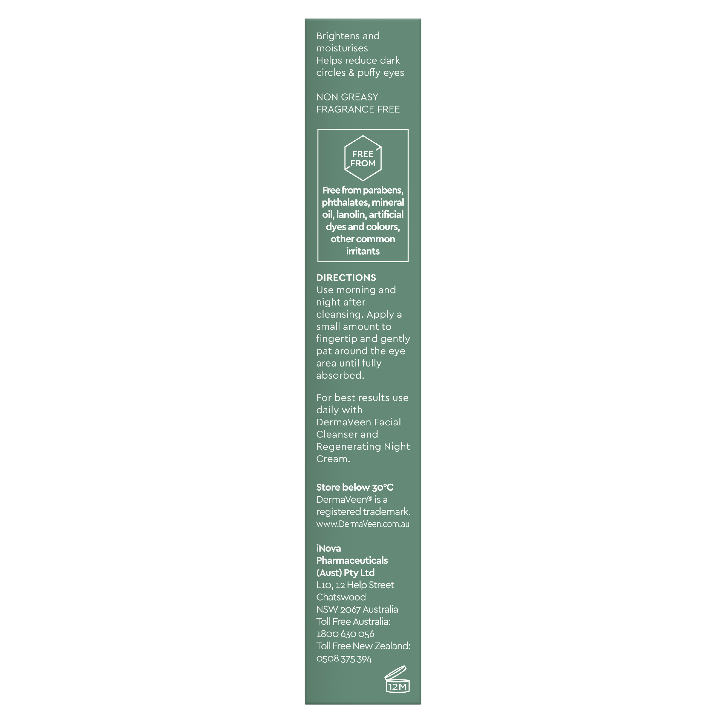 DERMAVEEN FACE MOISTURE BRIGHT EYE CREAM 15ML - Image 6