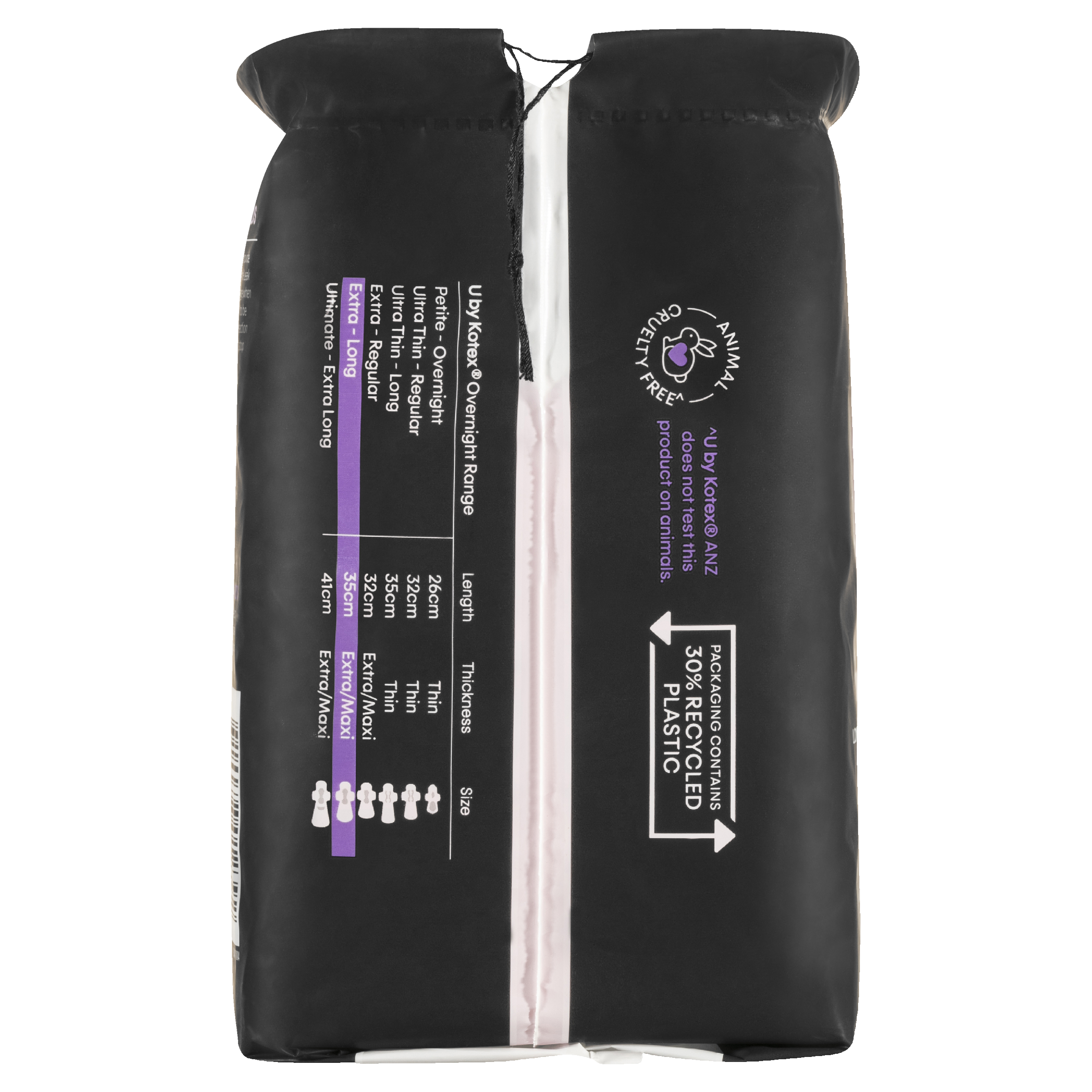 U BY KOTEX PADS EXTRA OVERNIGHT LONG WINGS 8 PACK - Image 10