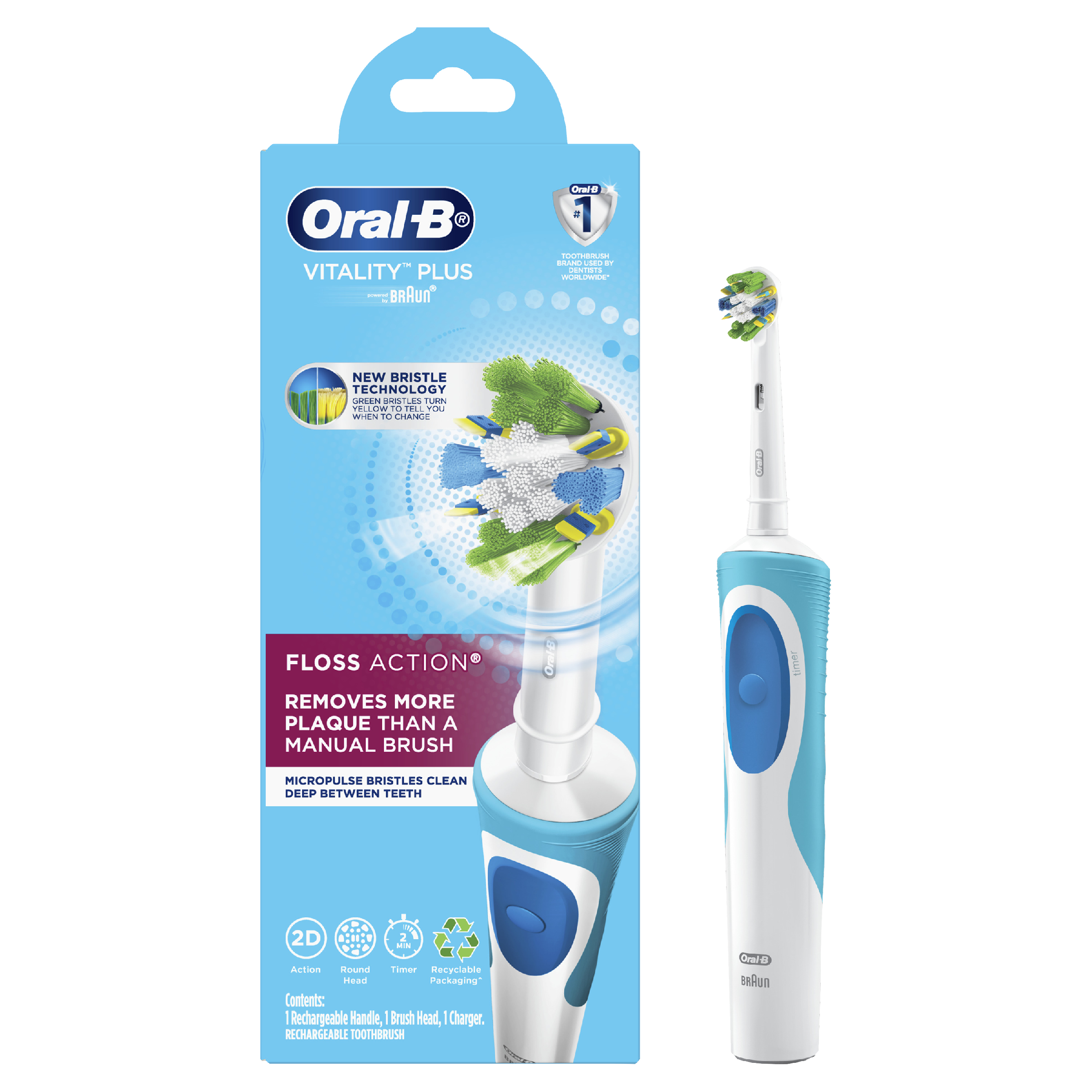 ORAL-B VITALITY+ POWER BRUSH MICROPULSE FLOSS ACTION 1 PACK - Image 10