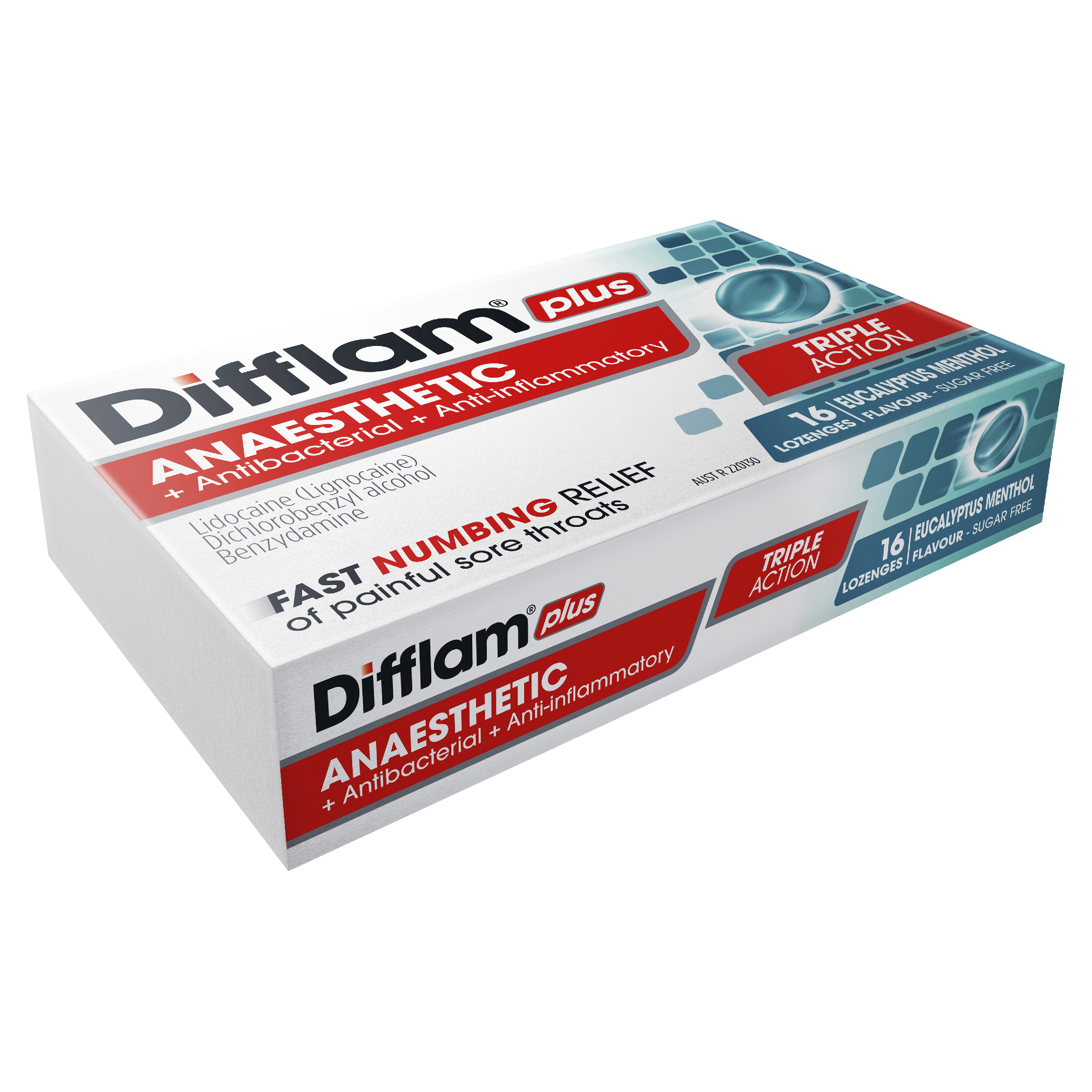 DIFFLAM PLUS ANAESTHETIC EUCALYPTUS MENTHOL THROAT 16 LOZENGES - Image 9